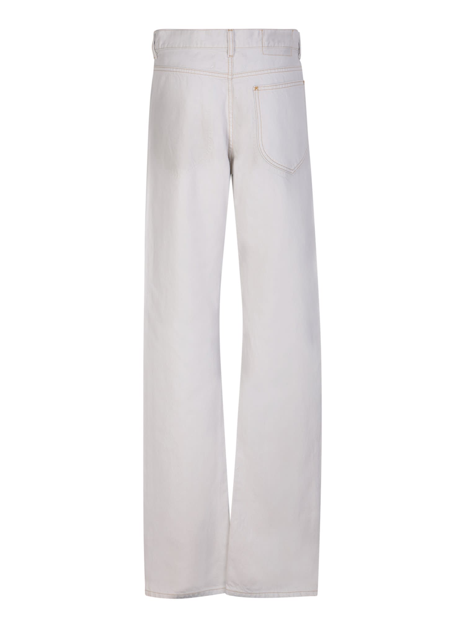 Shop Maison Margiela White Straight-leg Jeans