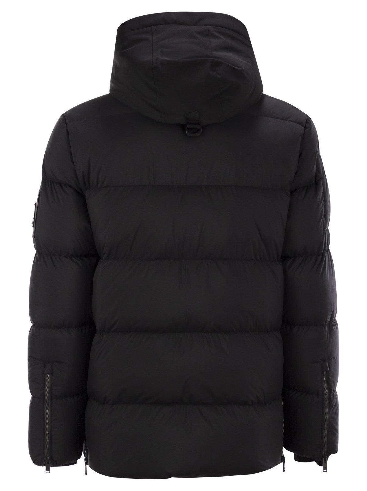 Shop Moose Knuckles Everest 3q Hooded Padded Jacket In Black