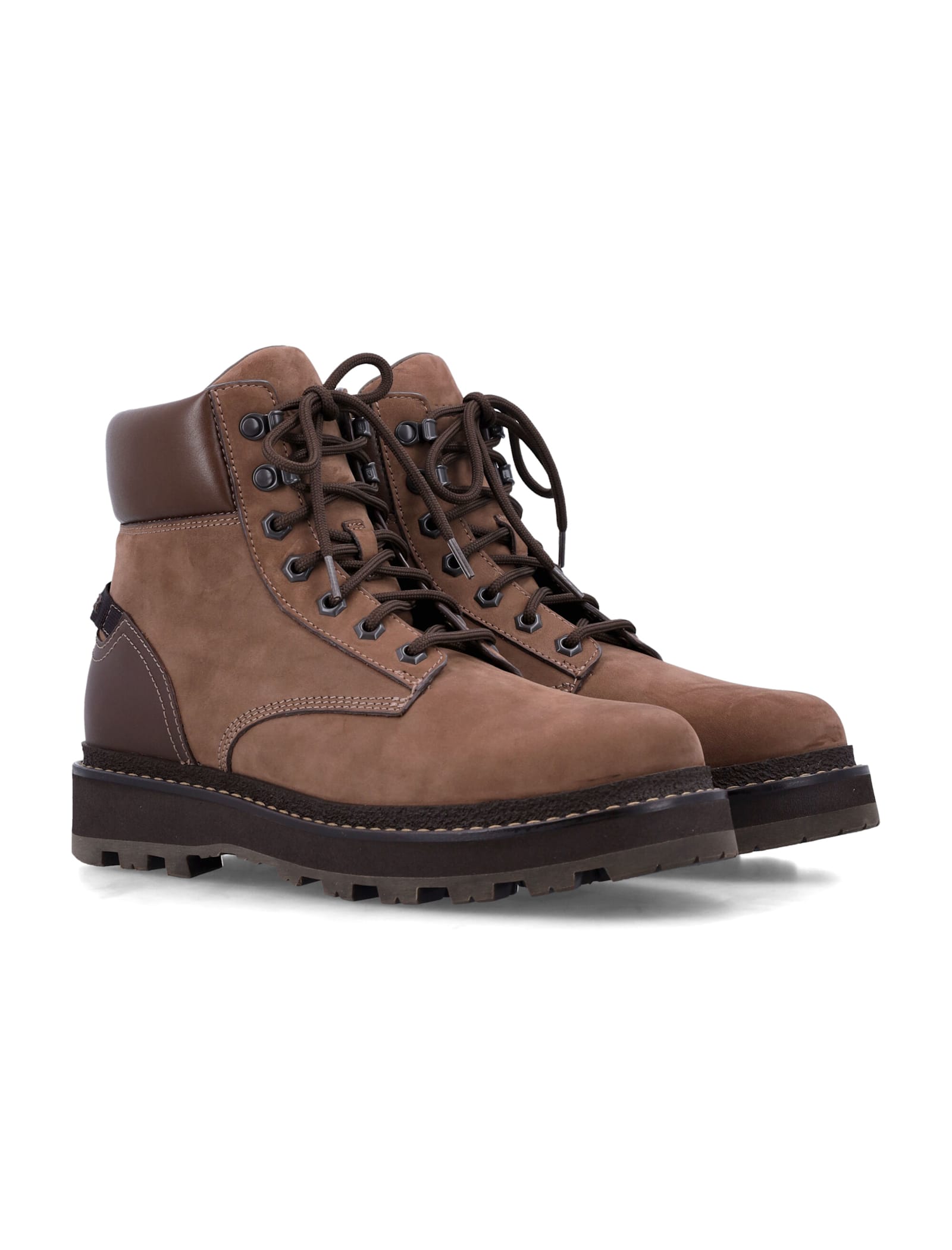 Shop Moncler Peka Trek Hiking Boots In Brown