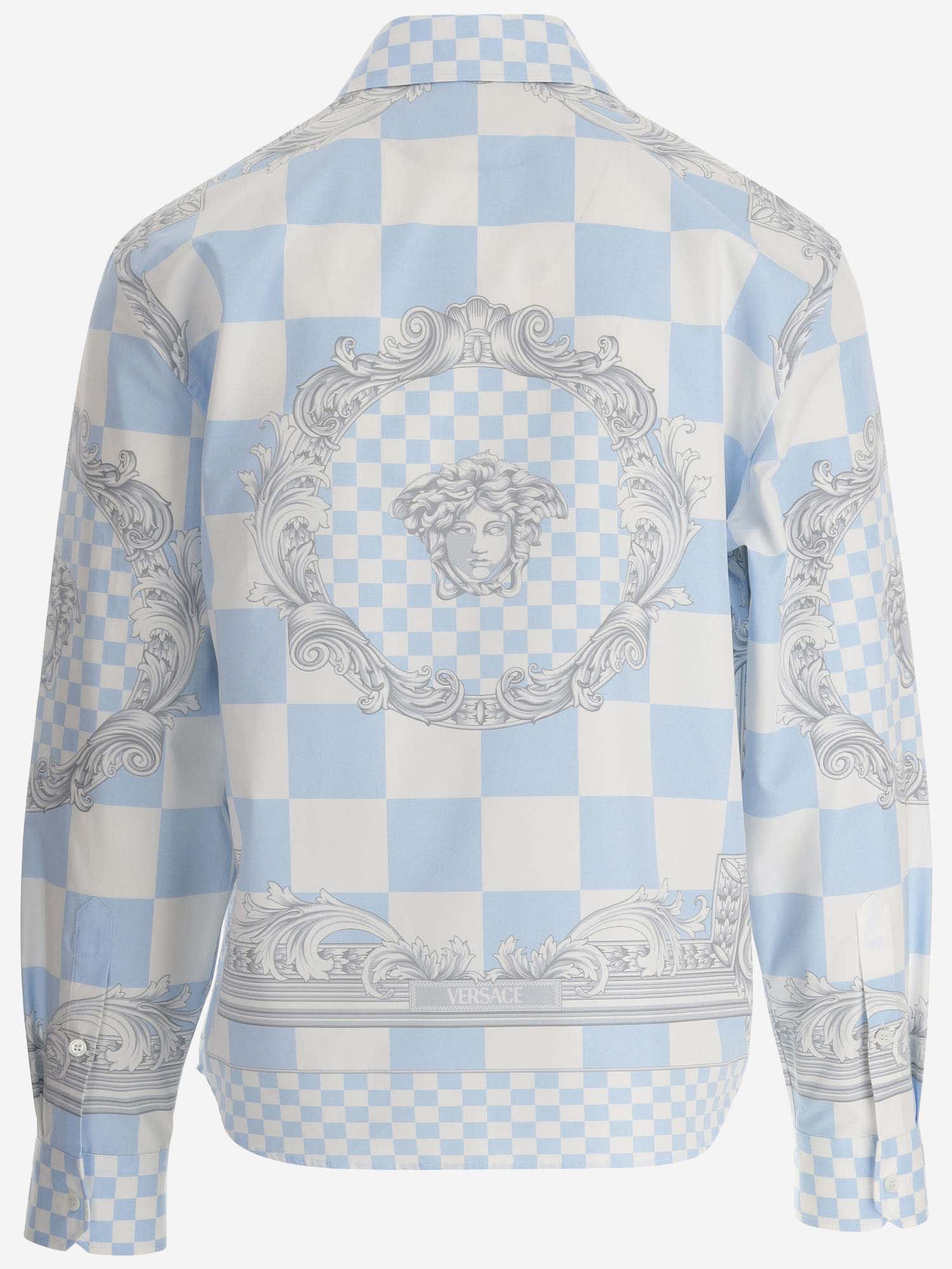 Shop Versace Cotton Jacket With Medusa In Blue