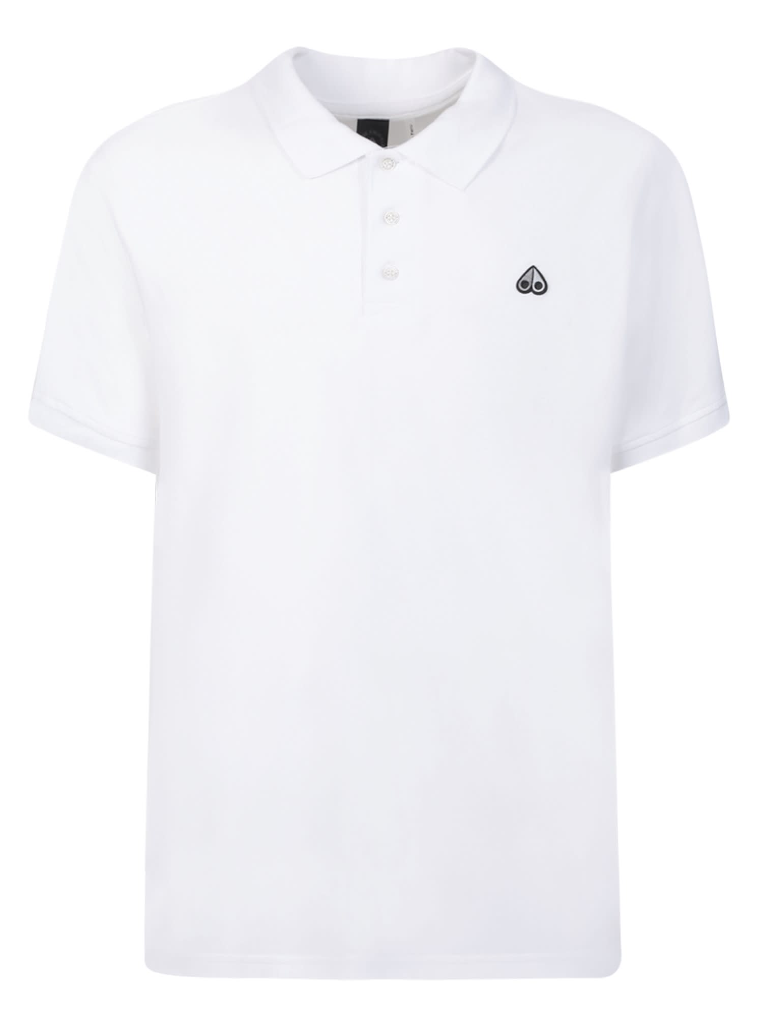 Moose Knuckles Logo-embroidered Cotton Polo Shirt In White