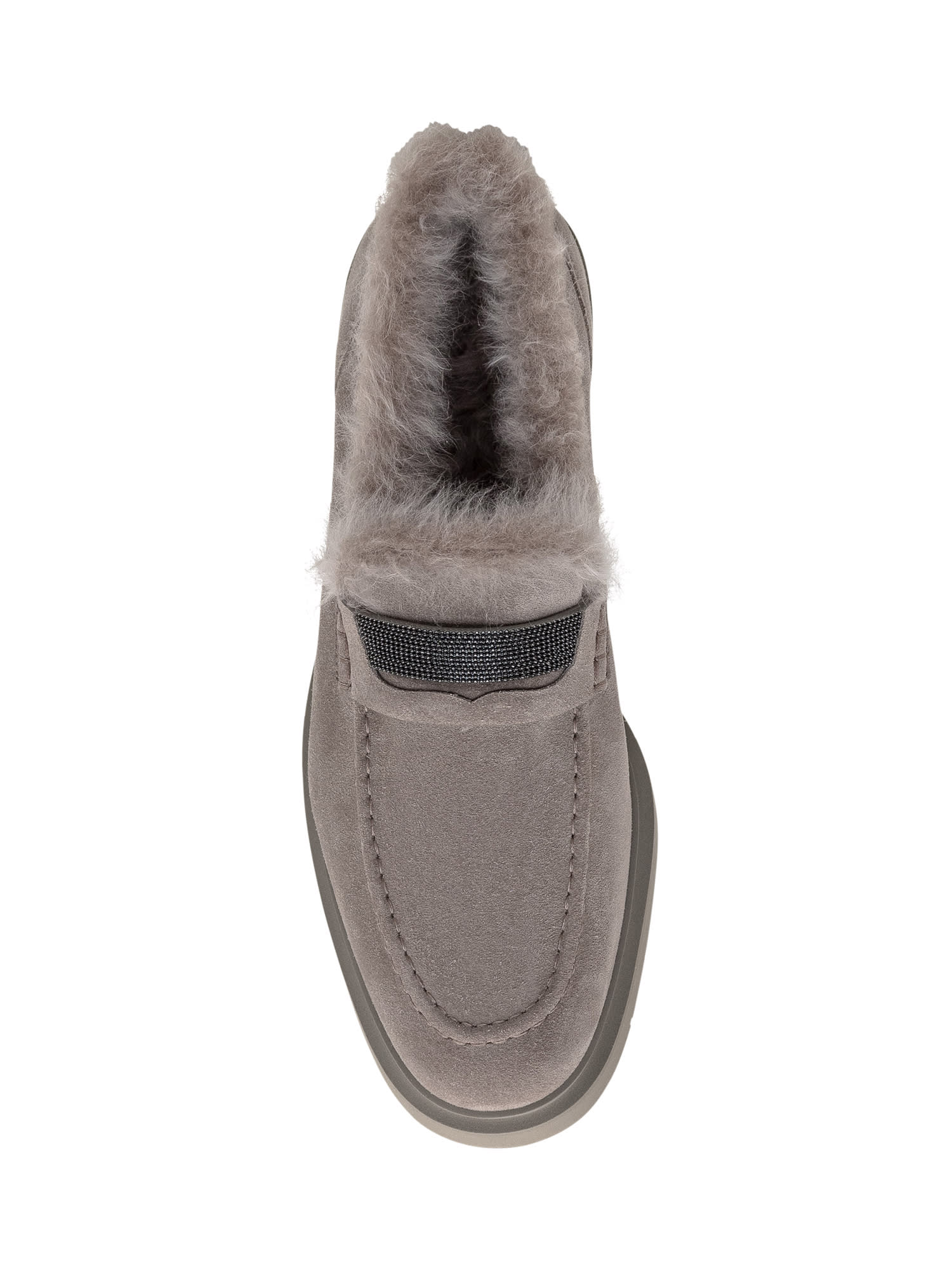 Brunello Cucinelli Penny Loafer Shoes In Gold