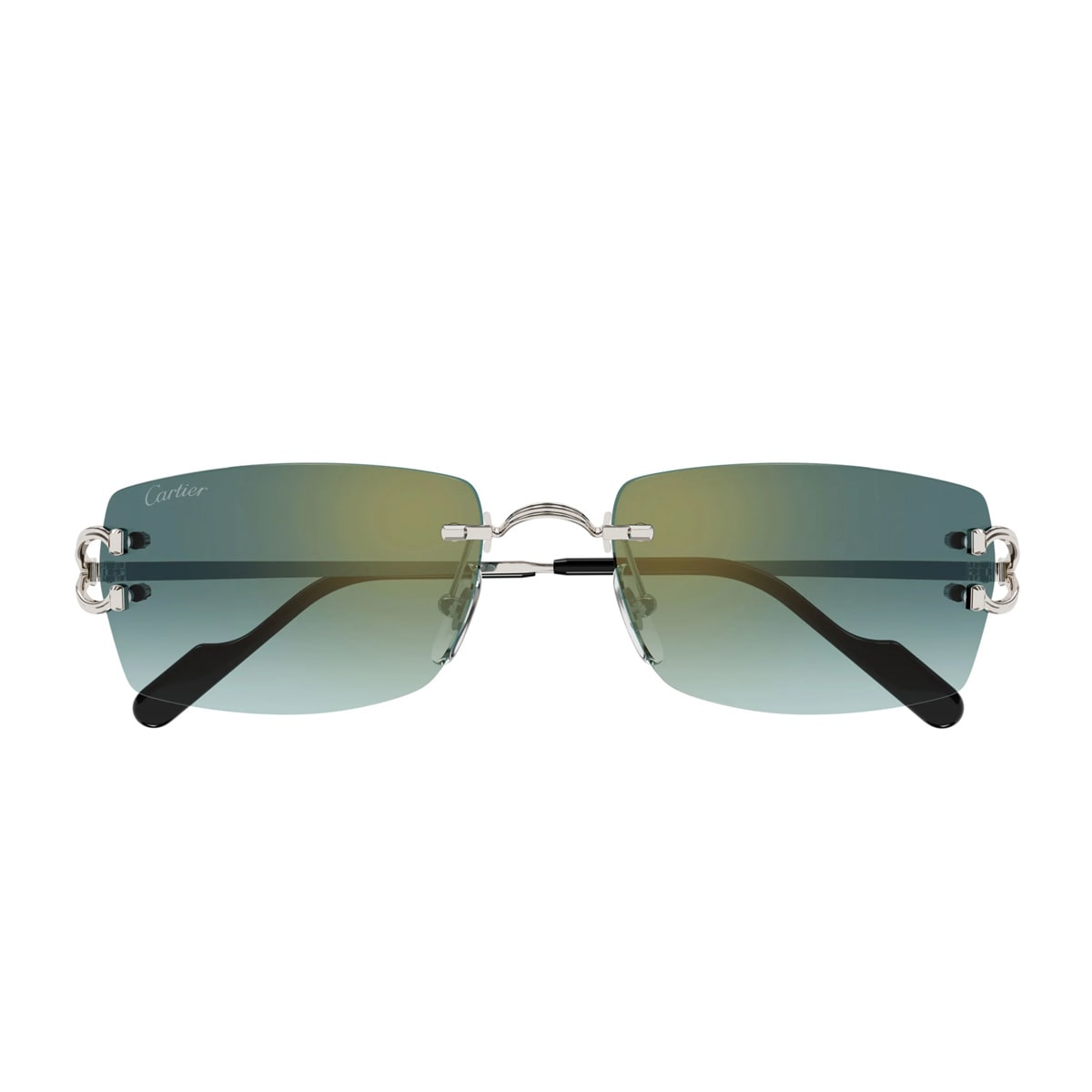 Cartier Ct0550s Décor C Classique 004 Silver Green Sunglasses
