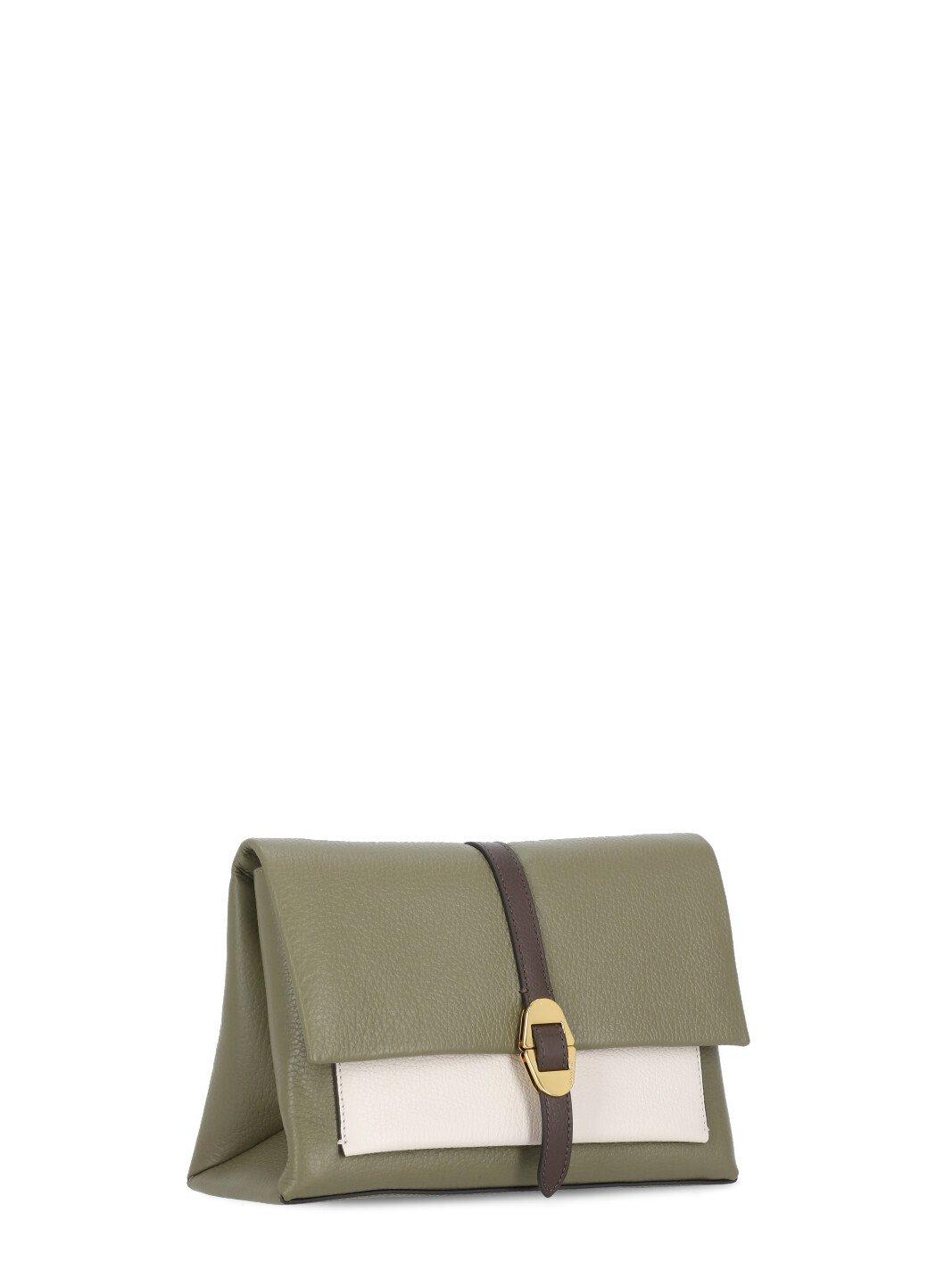 Shop Coccinelle Dorian Tricolor Small Shoulder Bag In Green