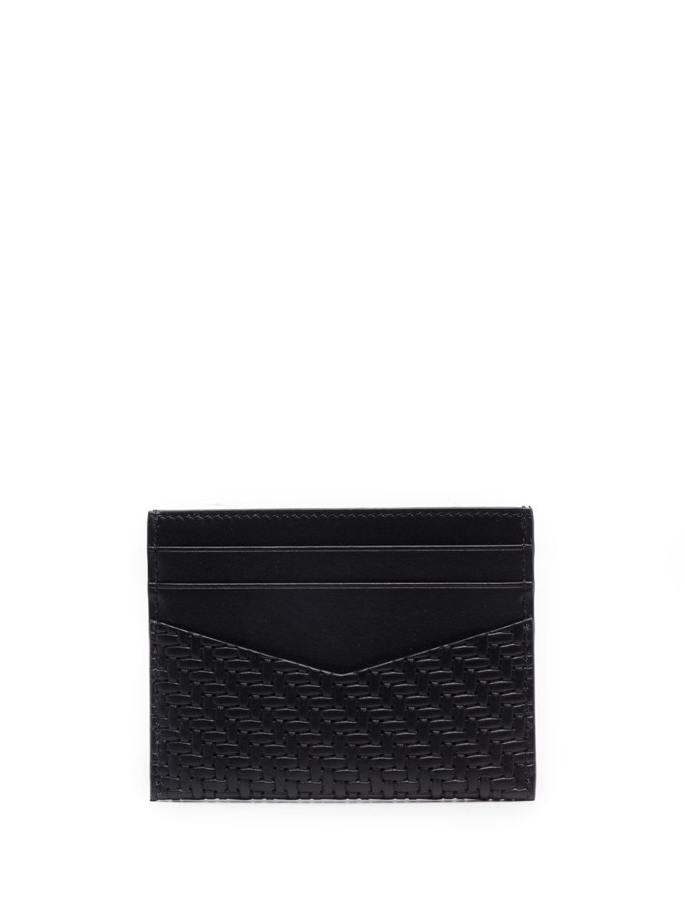 Givenchy Textured Monogram Calf Leather Card Holder In Black