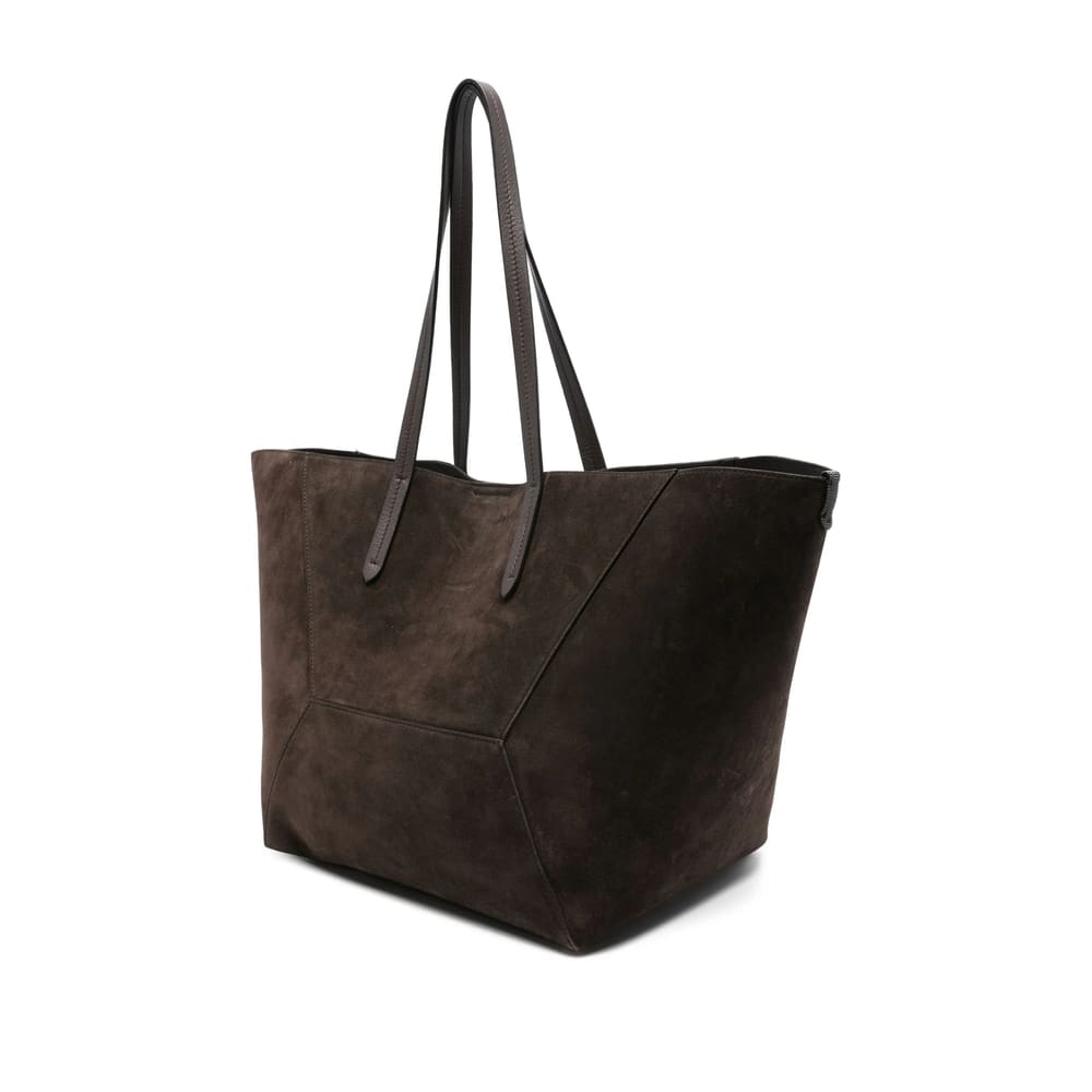 Brunello Cucinelli Stitched Duo Tote Bag In Brown