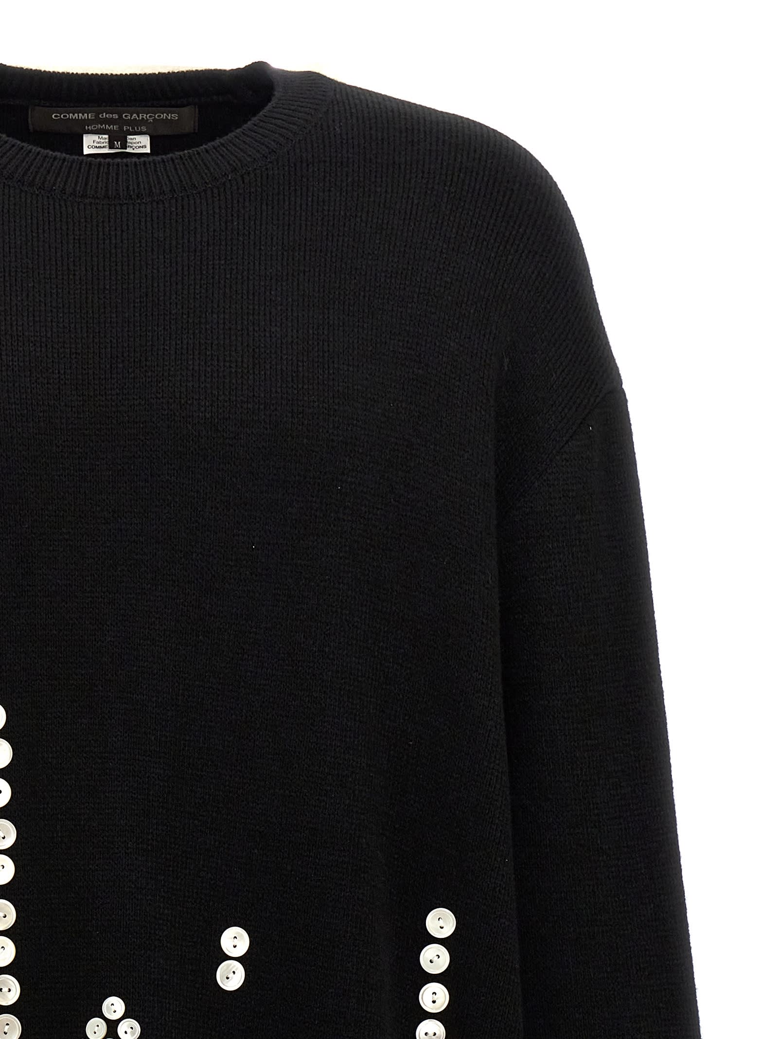 Shop Comme Des Garçons Homme Deux Button Sweater In Black