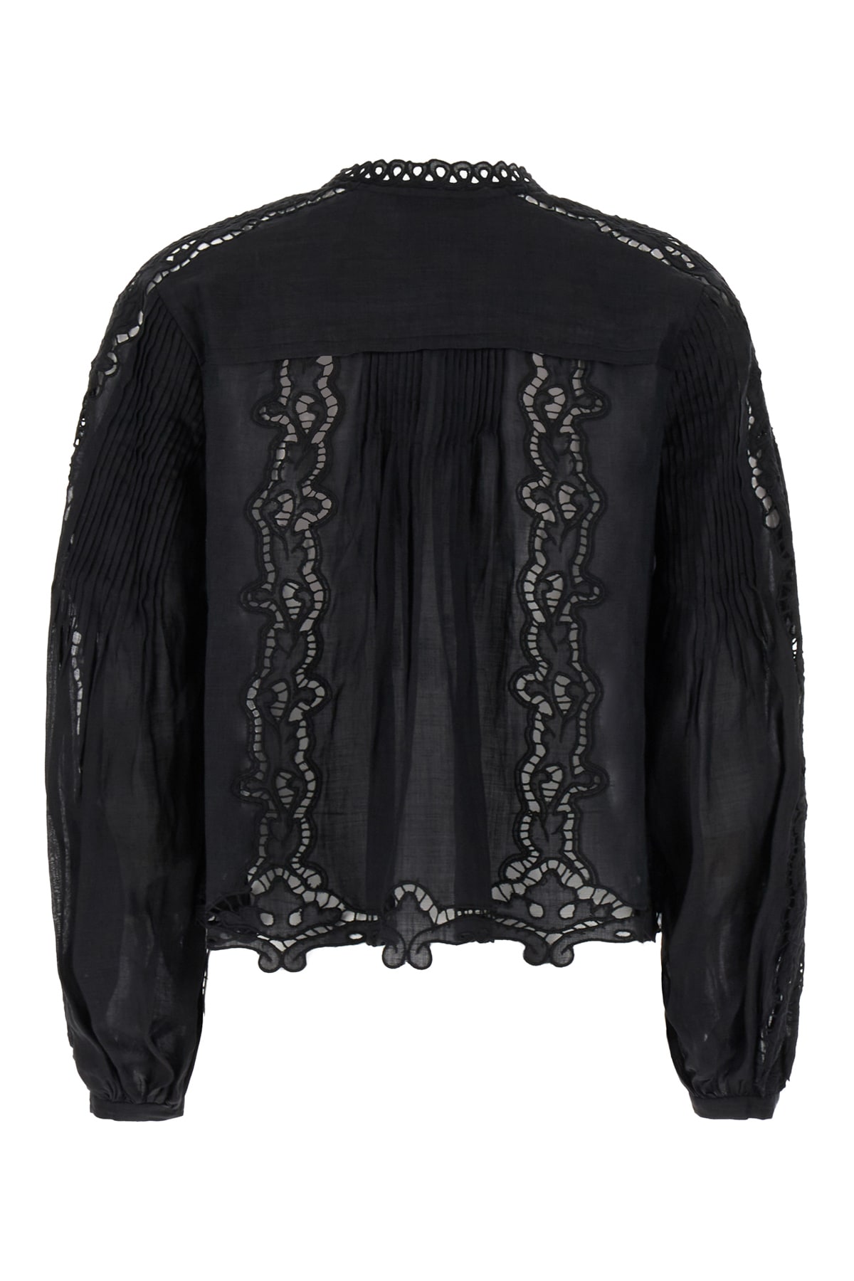 Shop Isabel Marant Black Ramie Blouse In 01bk