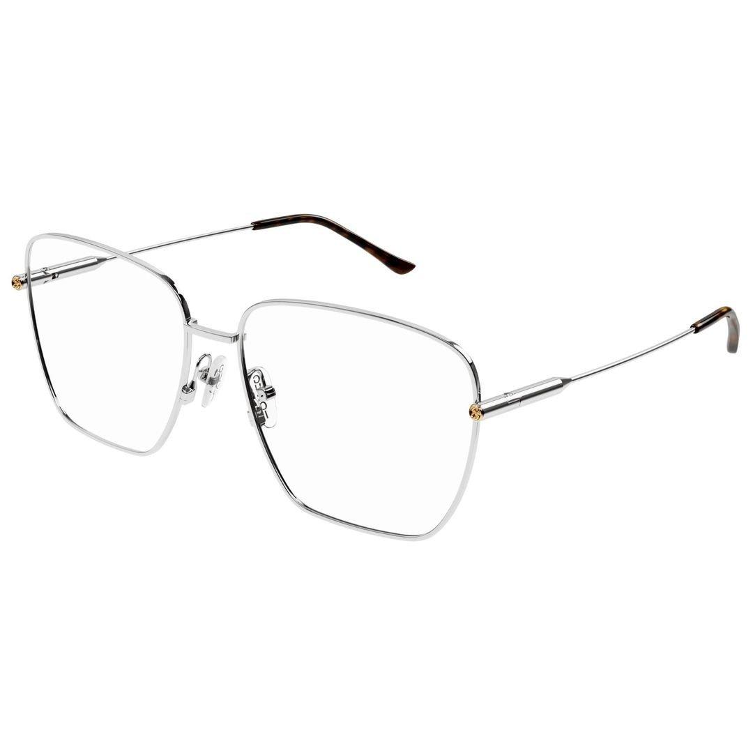 Shop Gucci Rectangle Frame Glasses In 002 Silver Silver Transpa