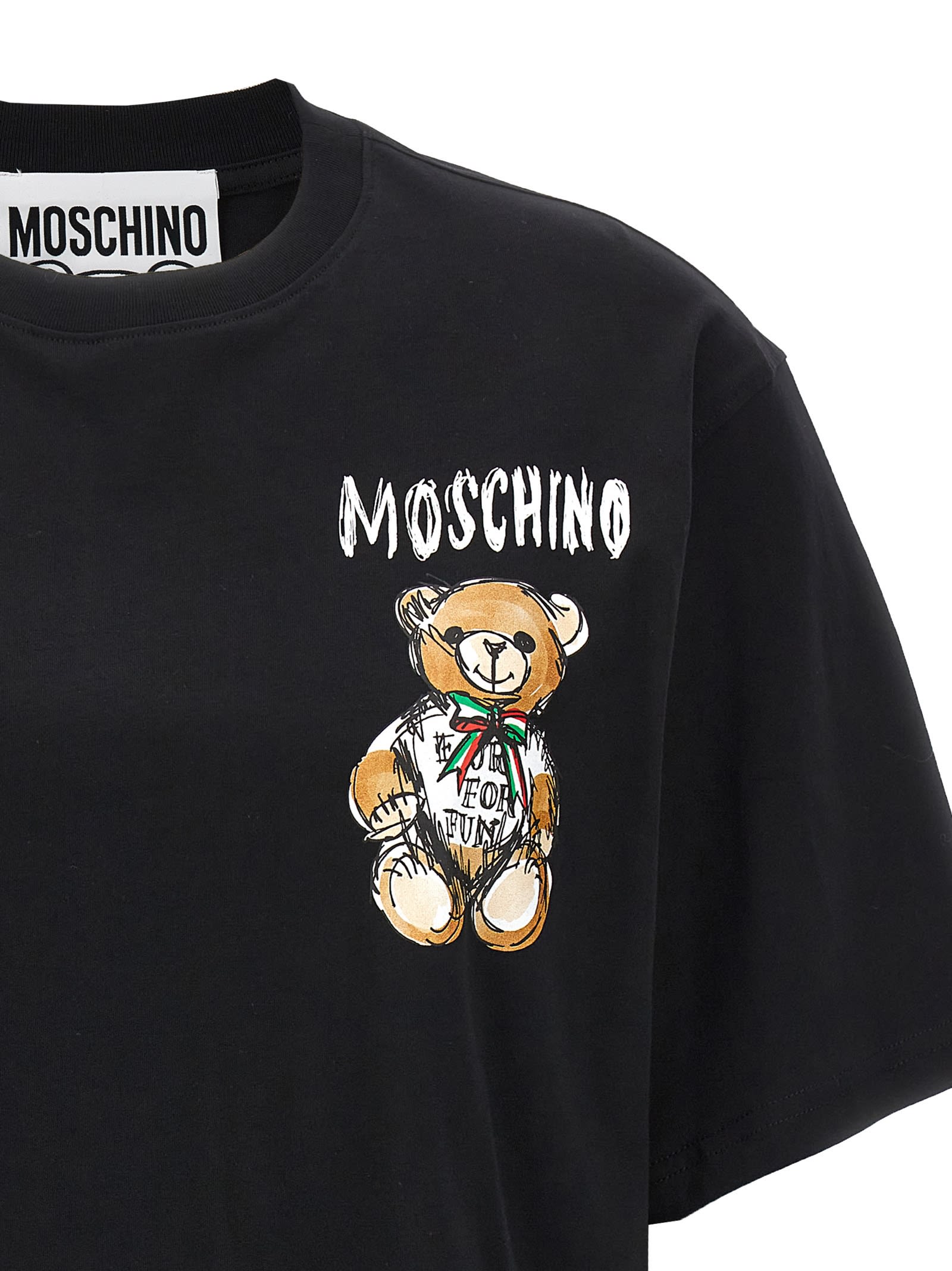 Shop Moschino Teddy Bear T-shirt In Black