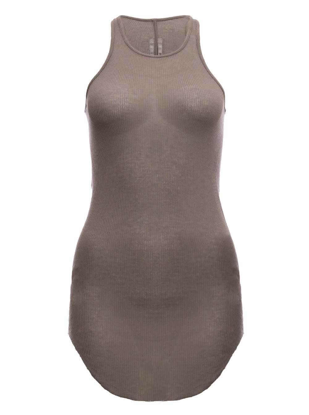 Rick Owens Basic Viscose And Silk Taupe Color Top