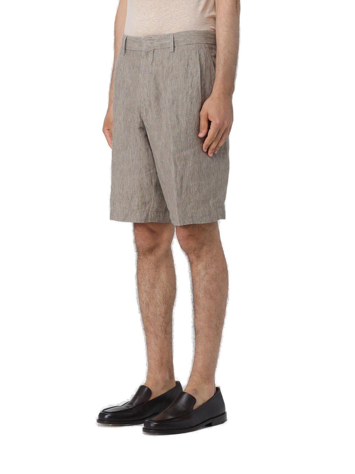 Shop Zegna Pleated Shorts  In Grey