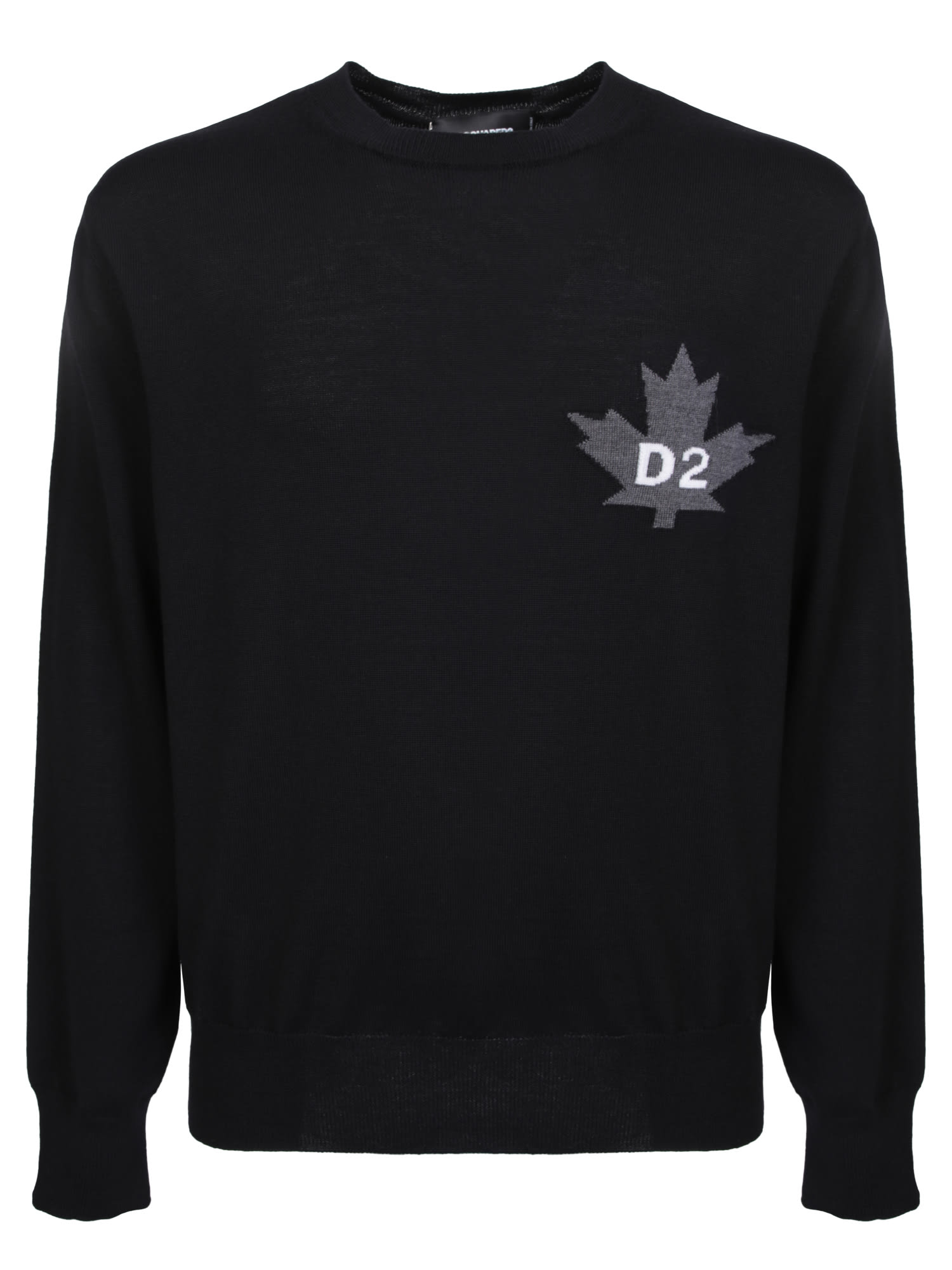 Shop Dsquared2 Maple Leaf Black Swaetshirt