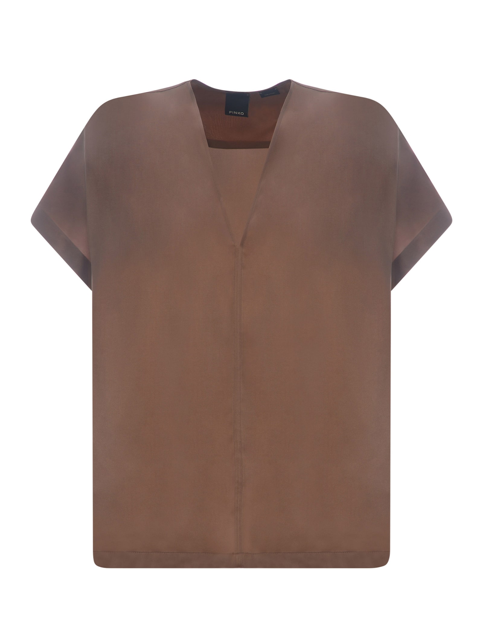 Shop Pinko Skirt  Breve Made In Silk In Brown