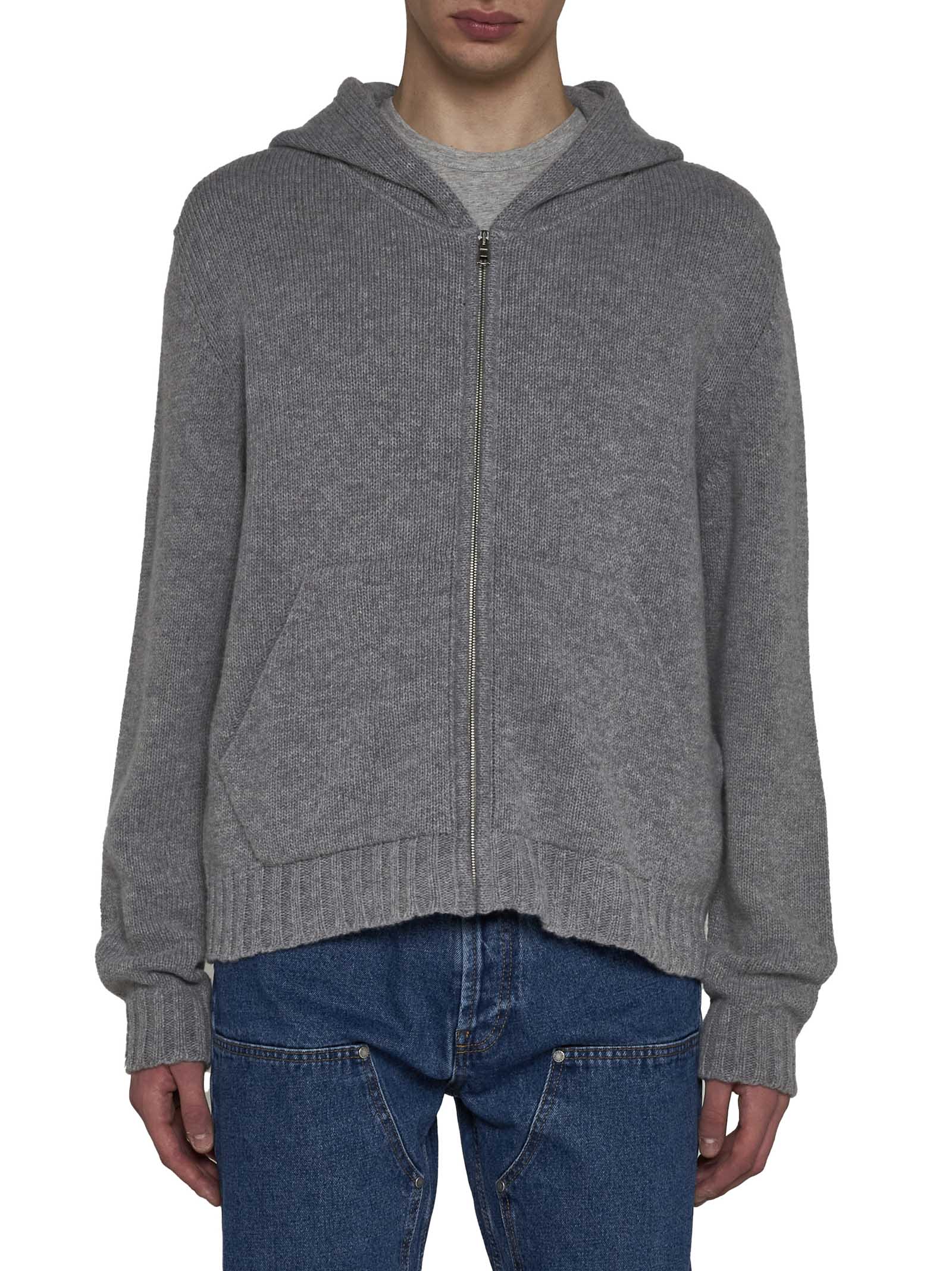 Shop Palm Angels Sweater In Melange Grey White