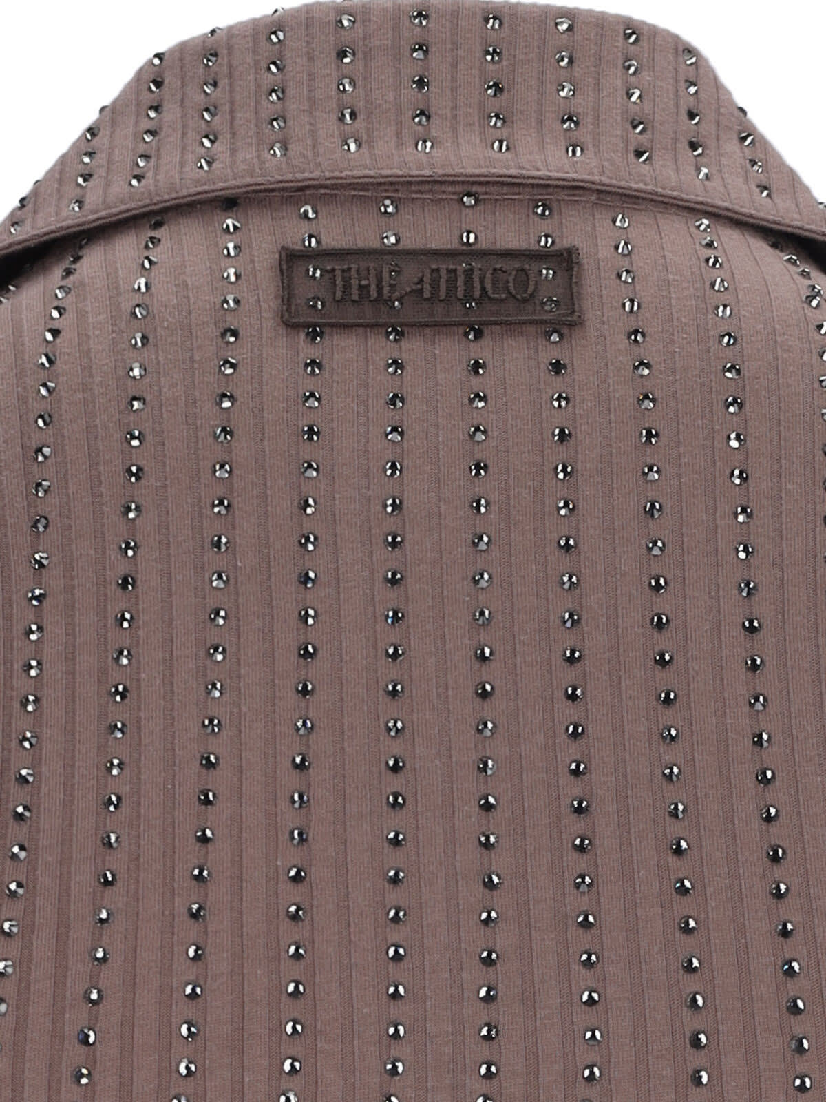 Attico Faded Mud Long Sleeve Vertical Striped T-shirt In Brown