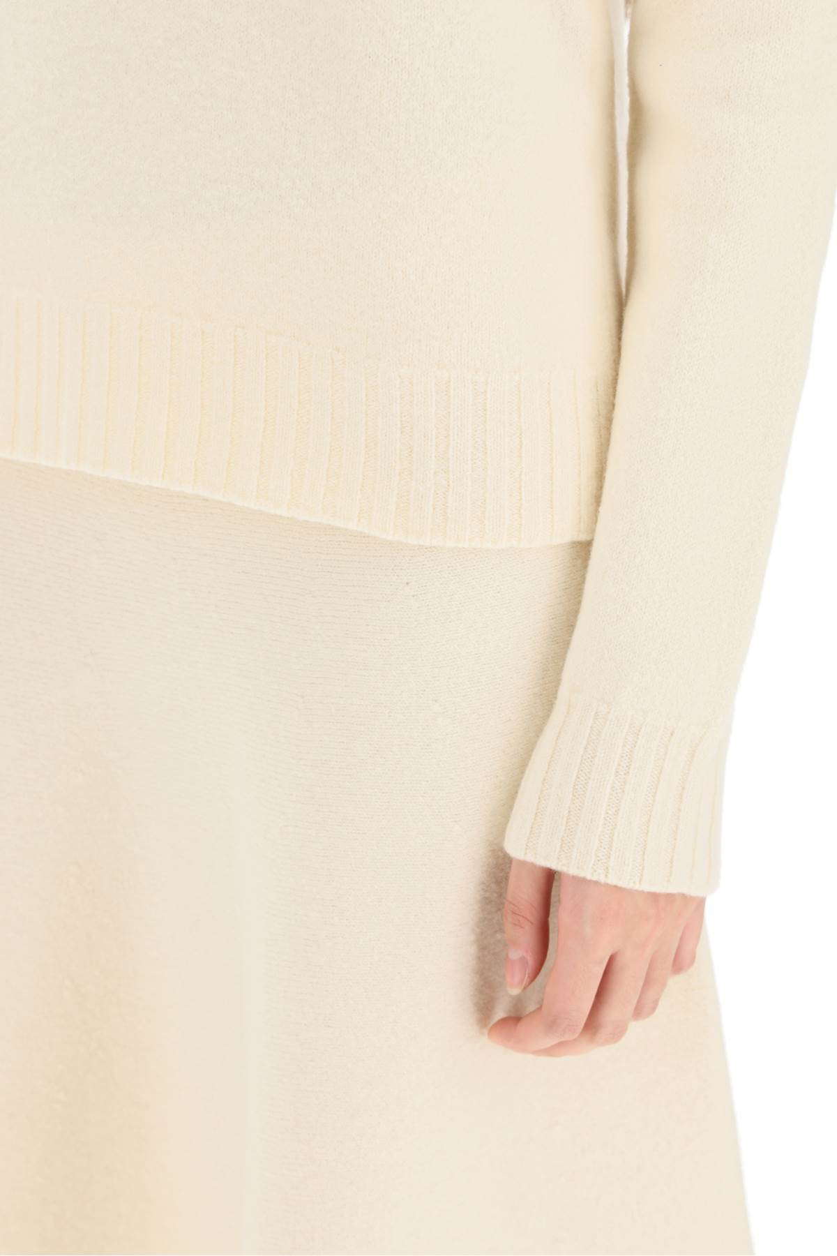 Jil Sander Ribbed-knit Cashmere Jumper In Ivory