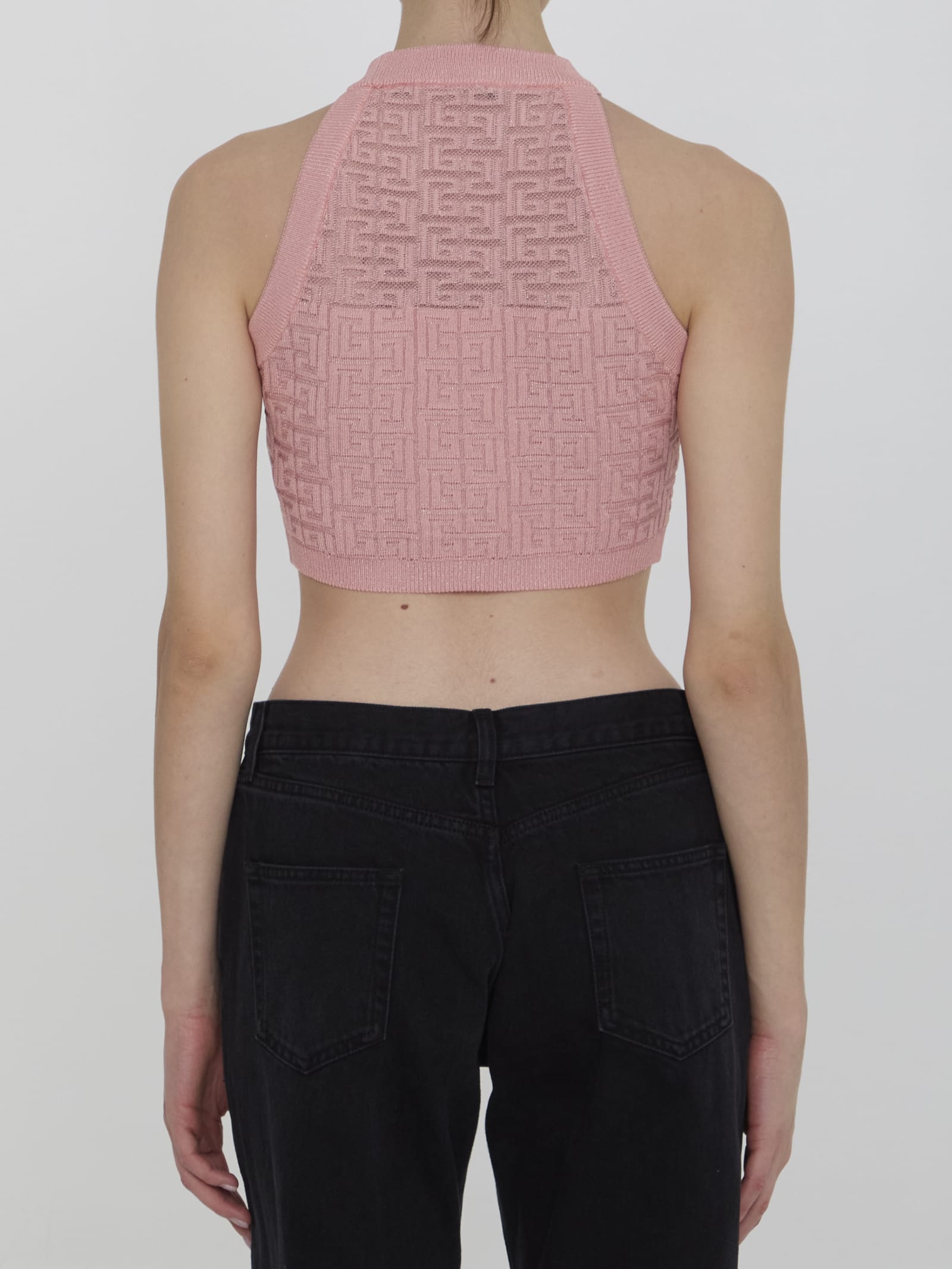 BALMAIN PB LABYRINTH KNIT TOP