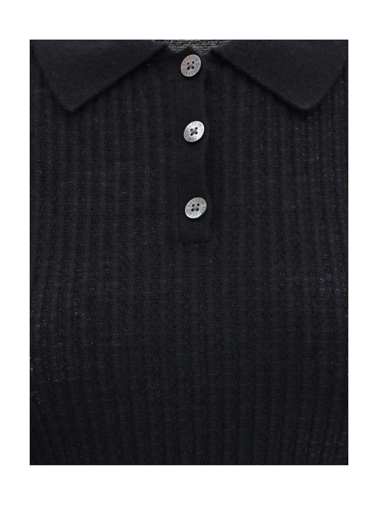 Guest In Residence Women Cashmere Polo Sweater In Black