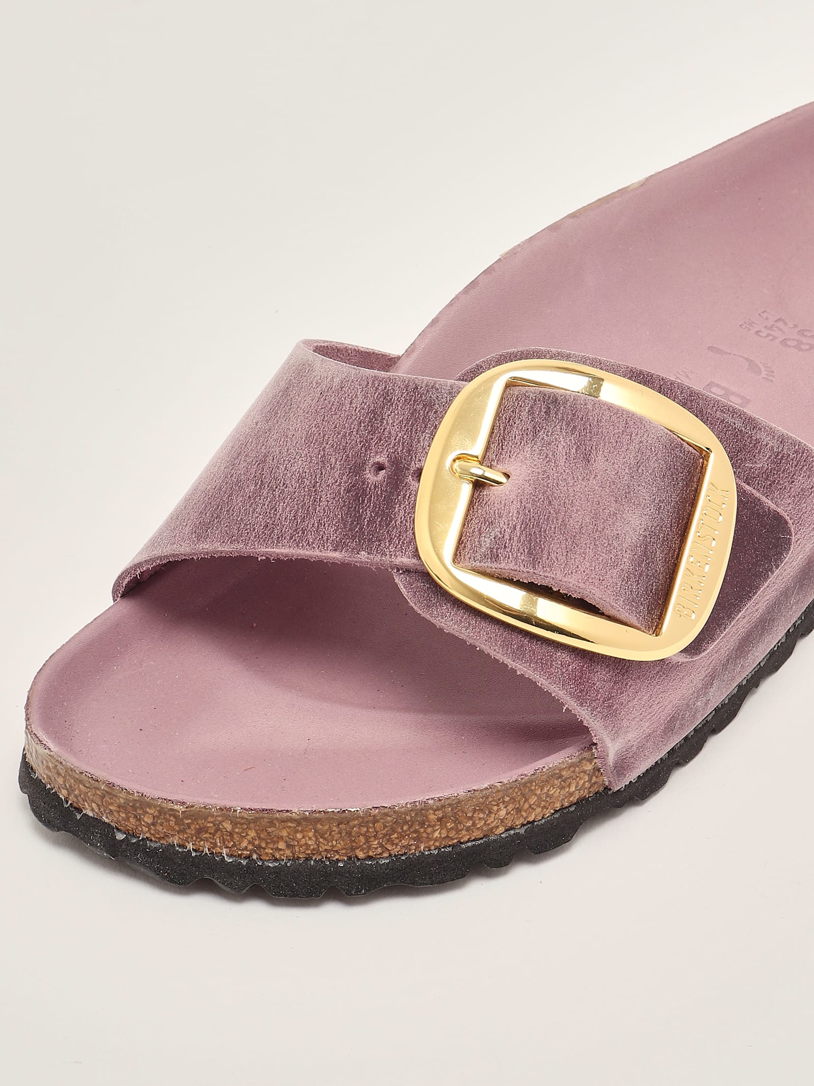 Birkenstock Madrid Big Buckle Oiled Leather Sandal In Purple