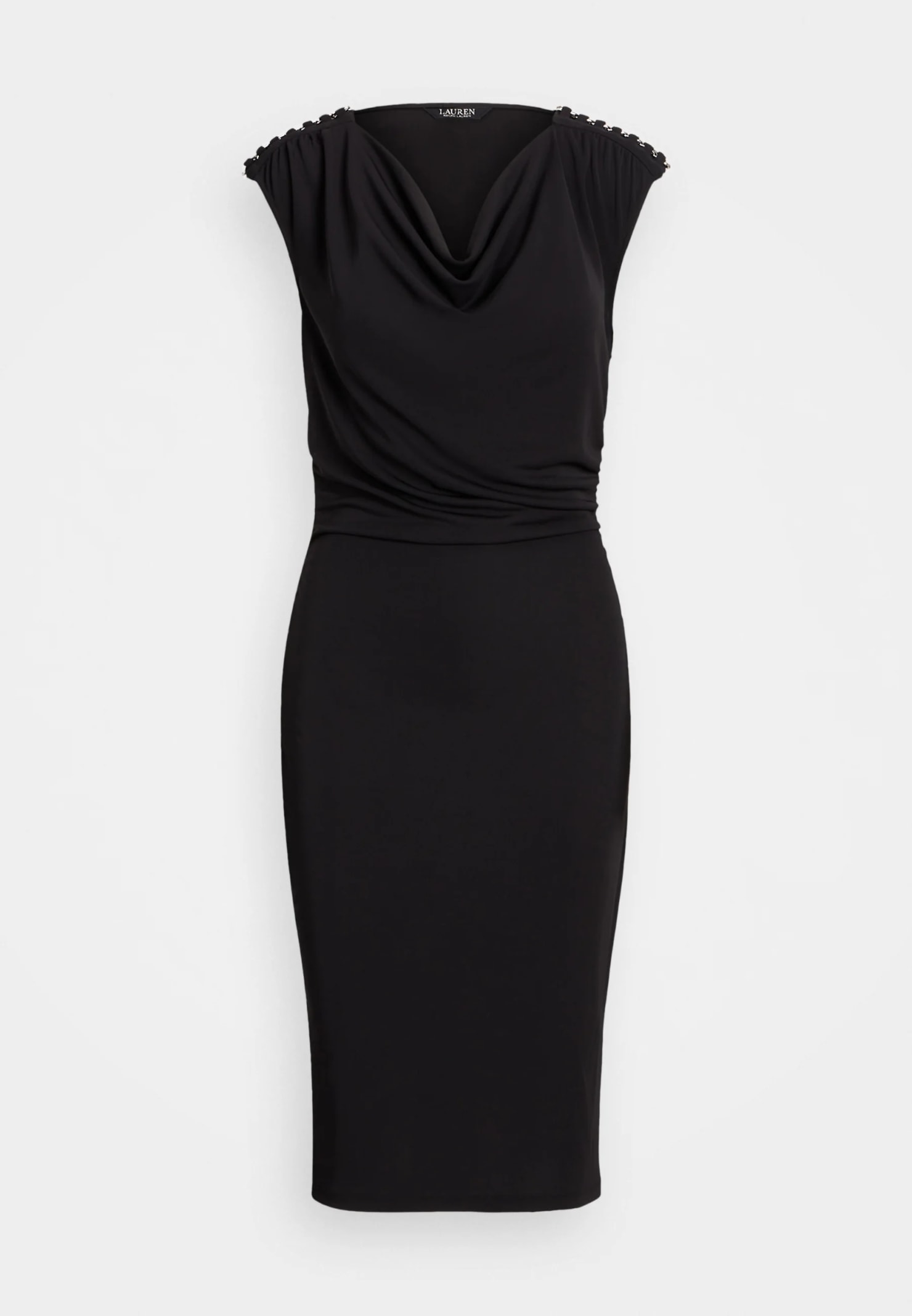 Shop Ralph Lauren Rechlee Sleeveless Day Dress In Black