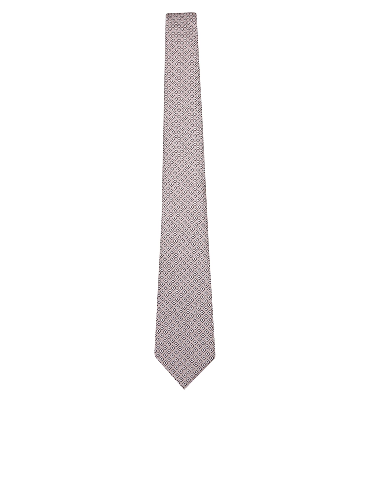 Shop Giorgio Armani Taupe Geometric Tie In Beige