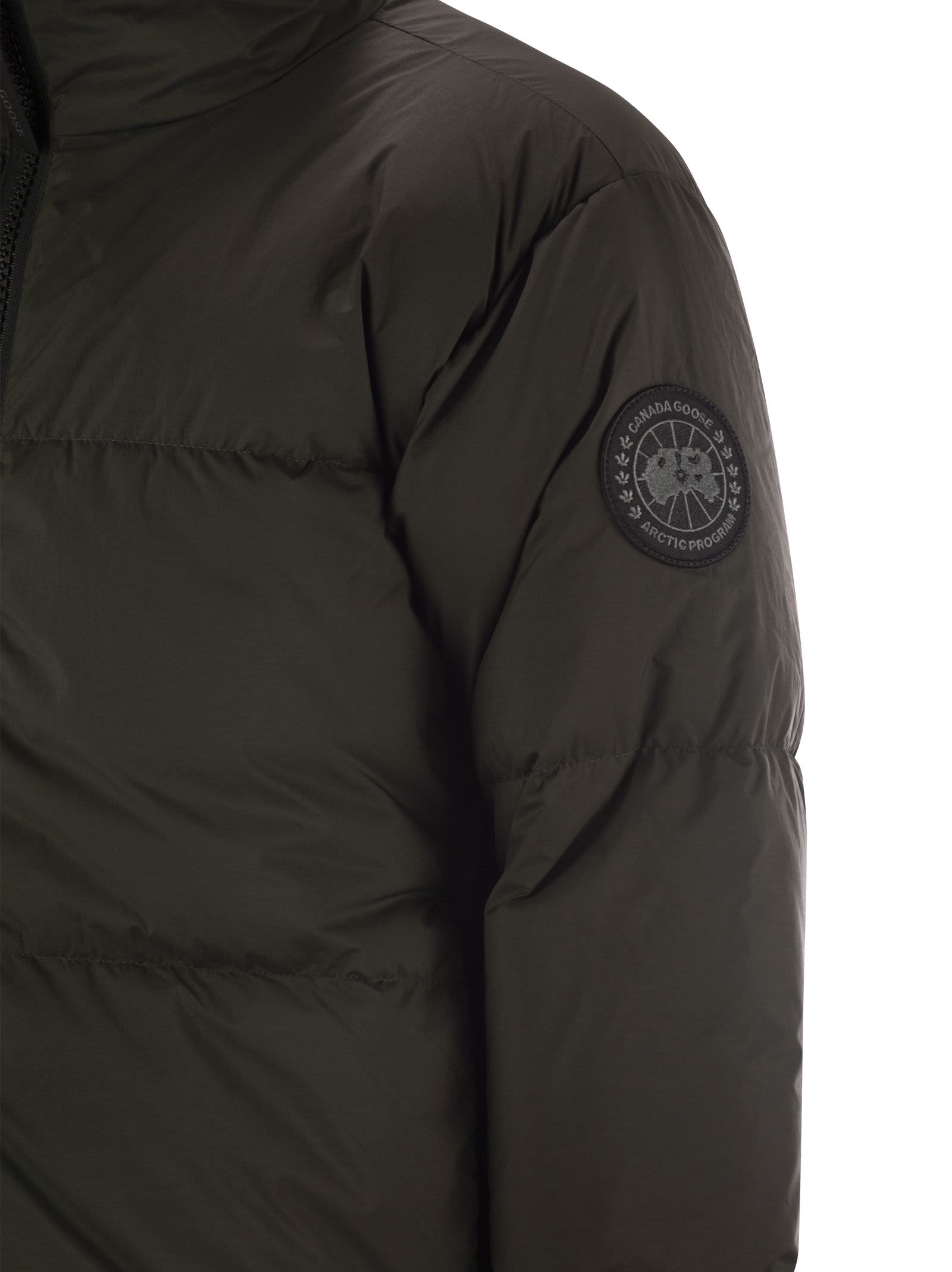 Shop Canada Goose Lawrence - Down Jacket With Black Logo In Anthracite