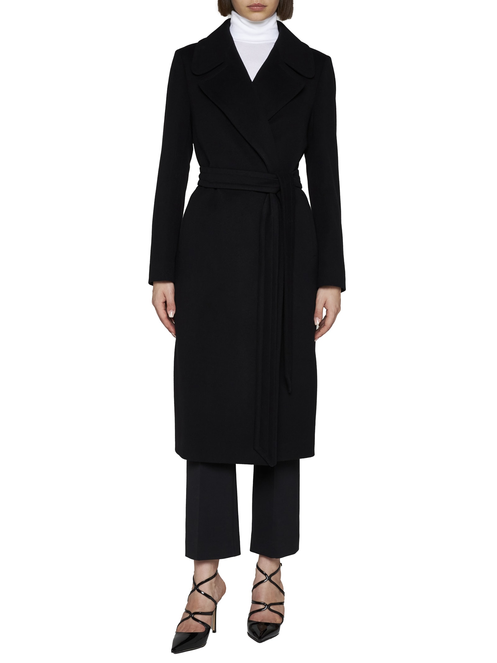 Shop Tagliatore Coat In Black