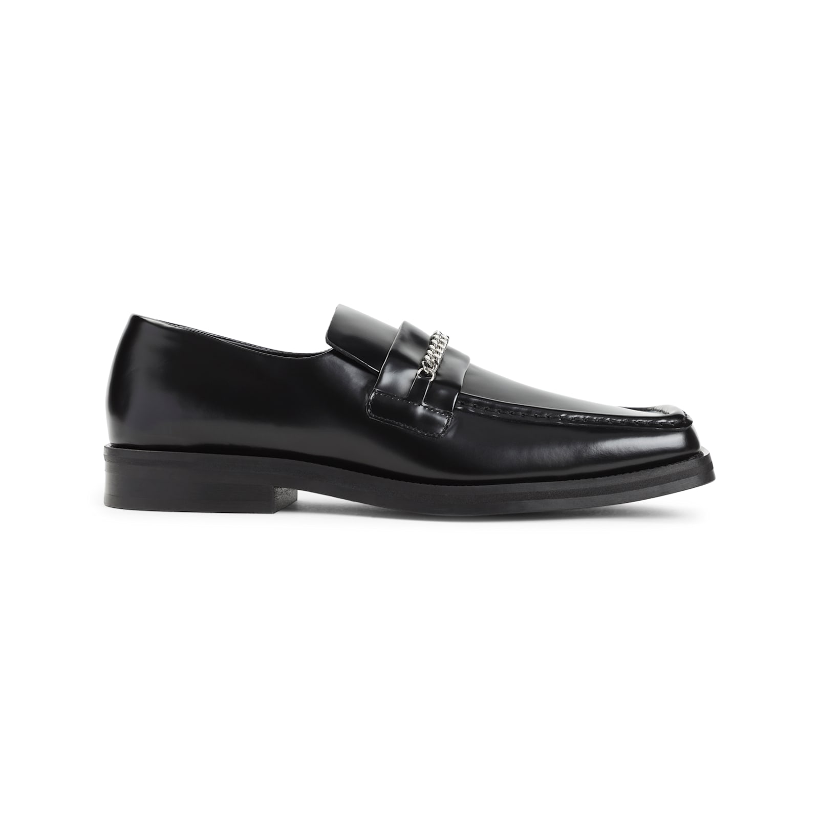 Martine Rose Leather Loafers With Square Toe In Black