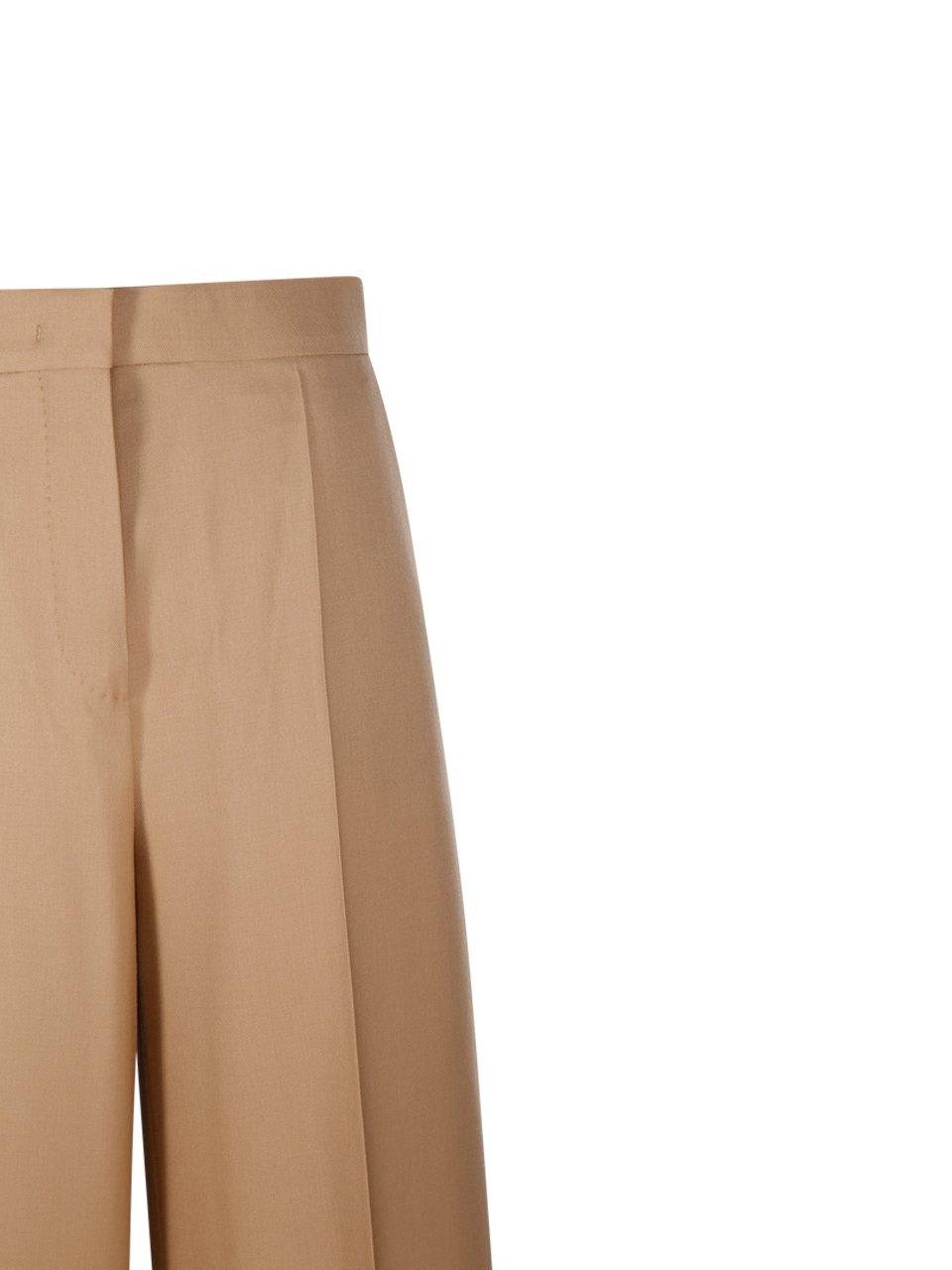 Shop Max Mara High Waist Straight Leg Pants In Beige