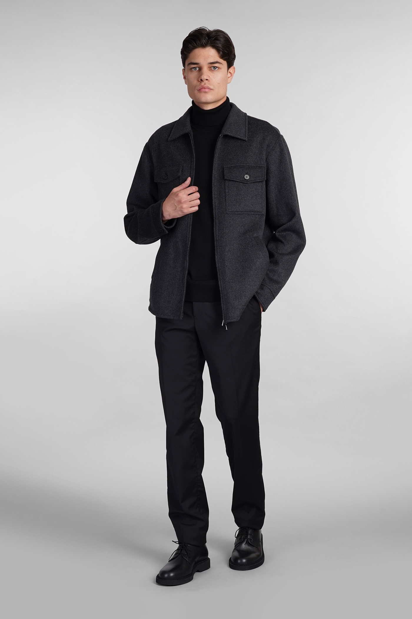 Shop Theory Casual Jacket In Grey Wool