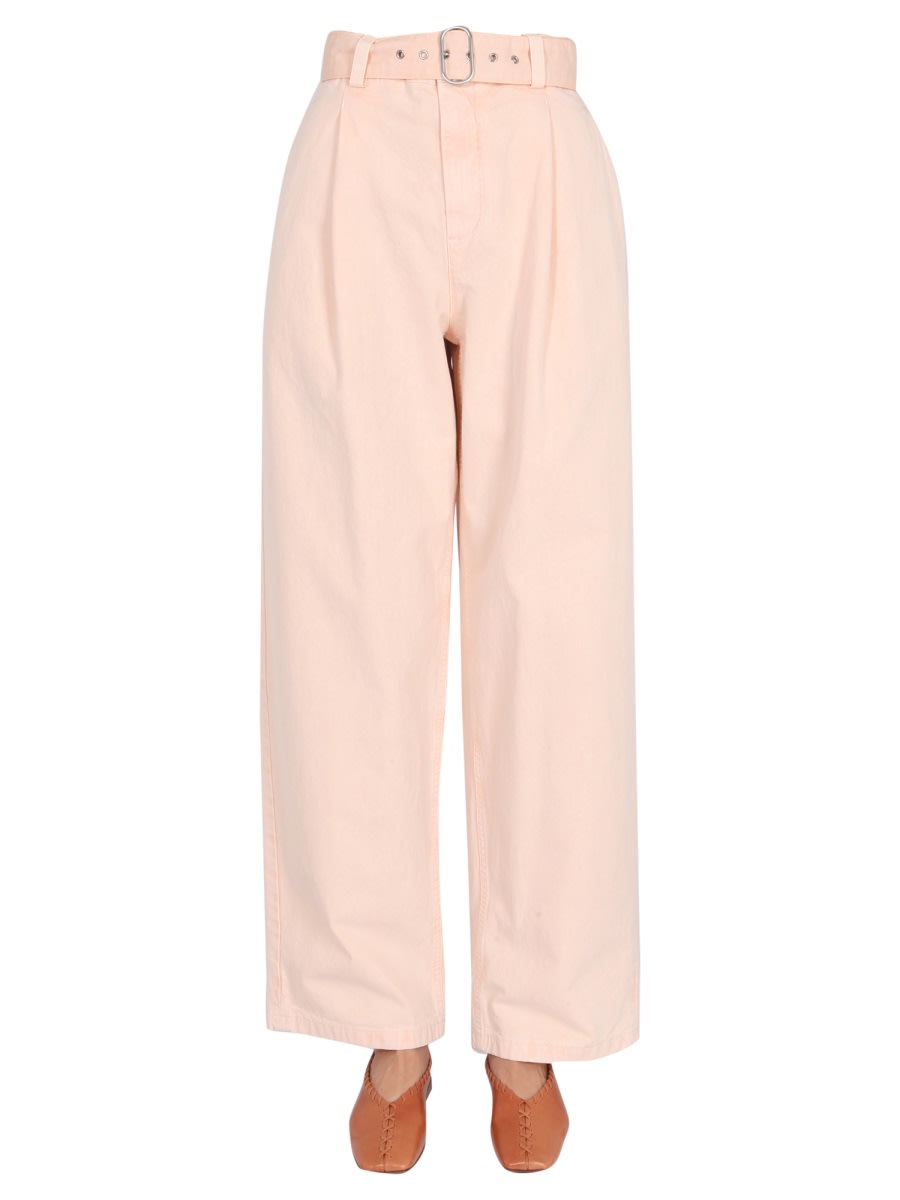 Shop Jil Sander Wide Leg Trousers In Pink