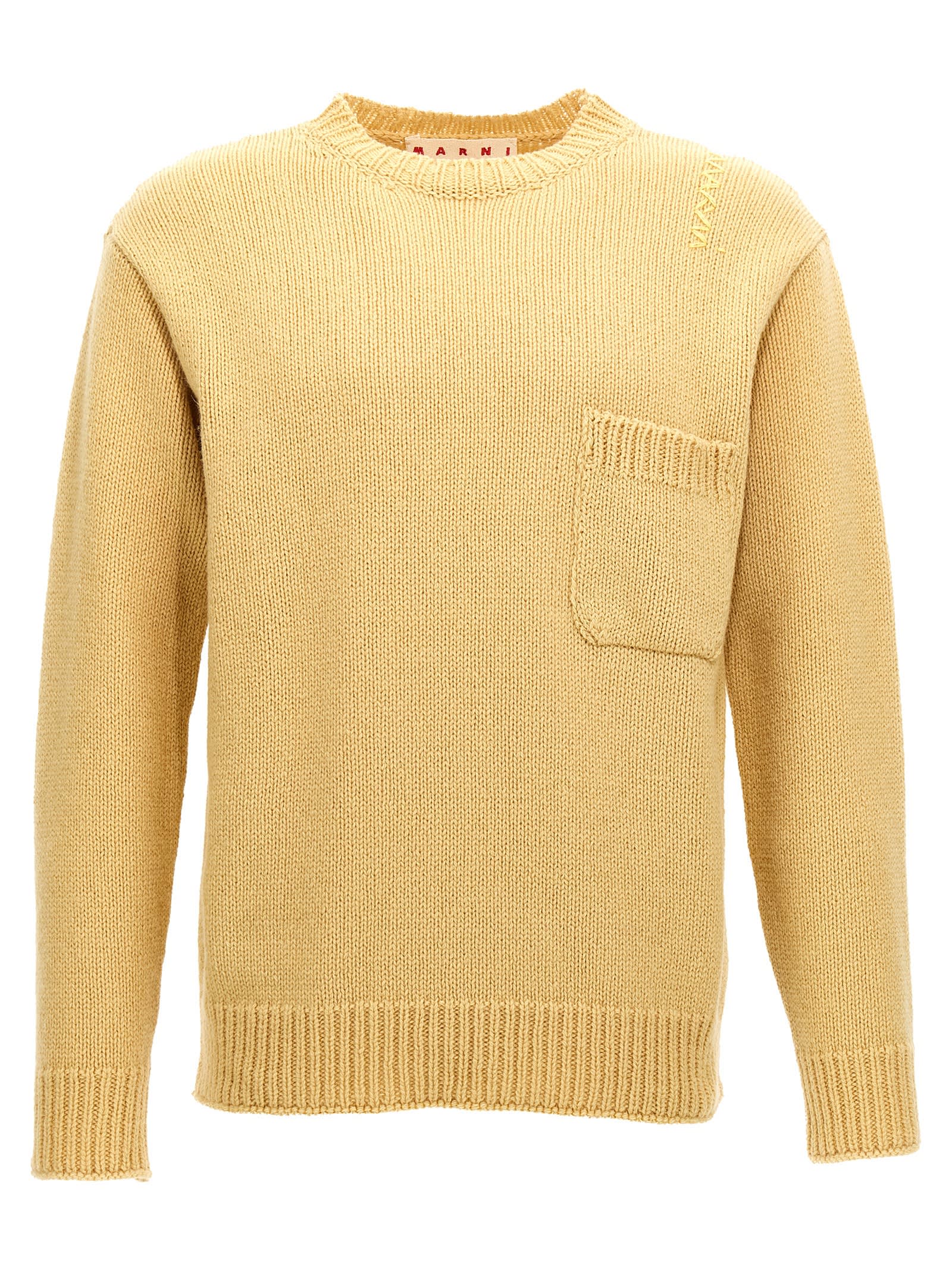 Marni Men Wool Sweater In Yellow