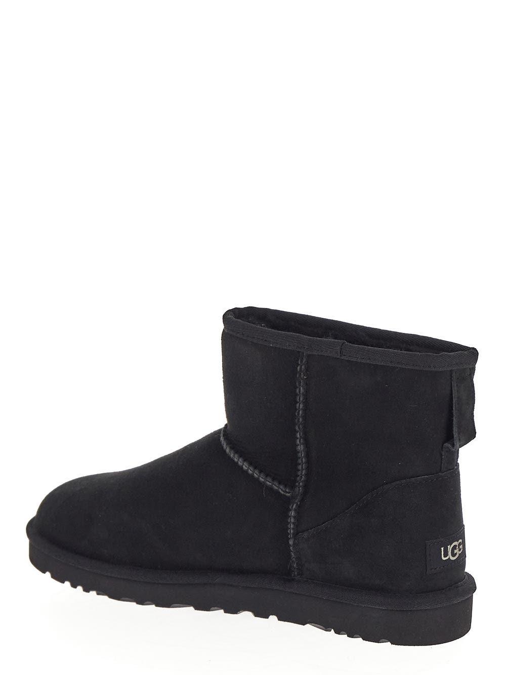 Shop Ugg Classic Mini Ankle Boot In Nero