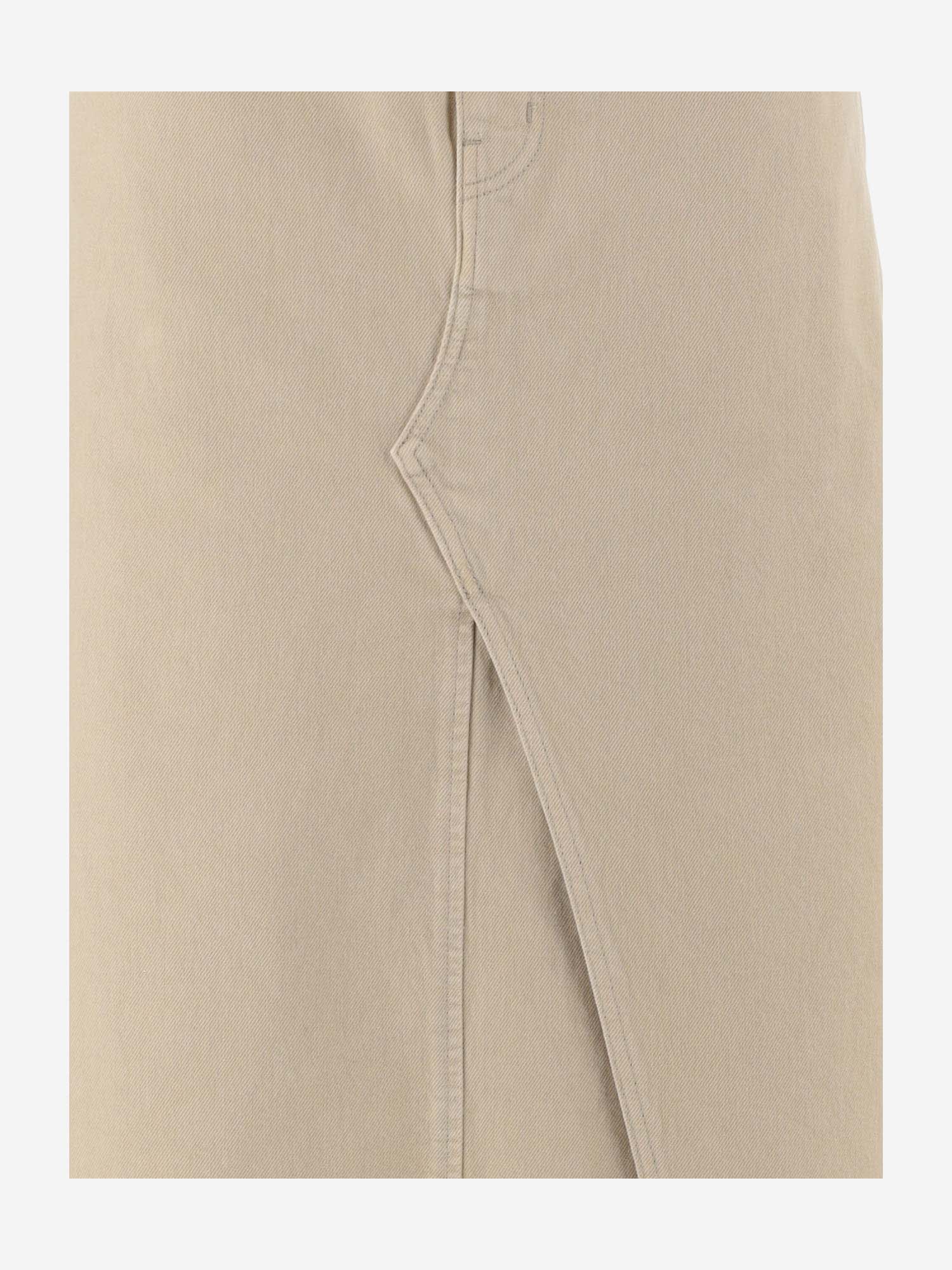 Shop Tory Burch Cotton Denim Skirt In Beige