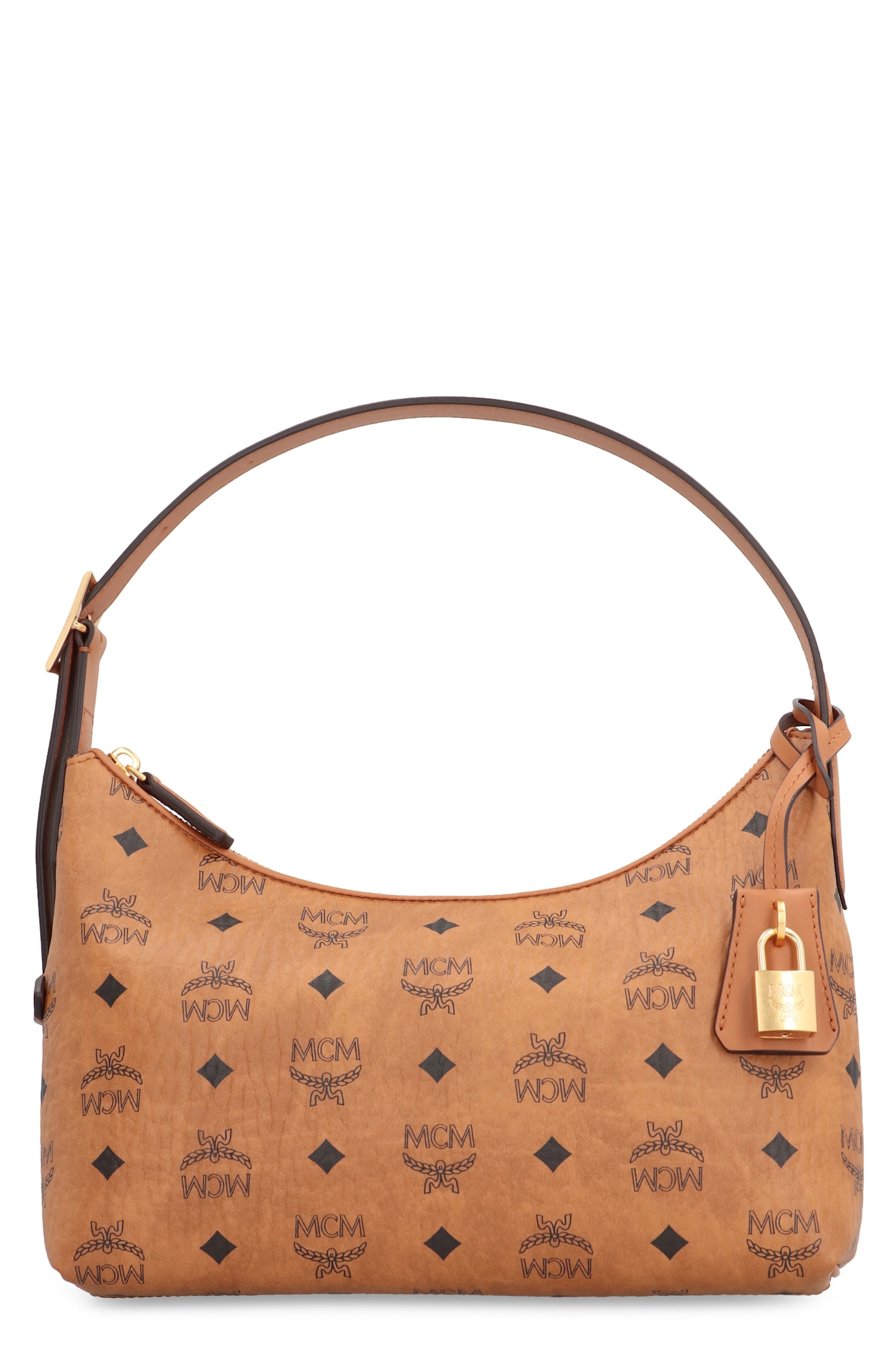 Mcm Small Aren Hobo Bag In Brown
