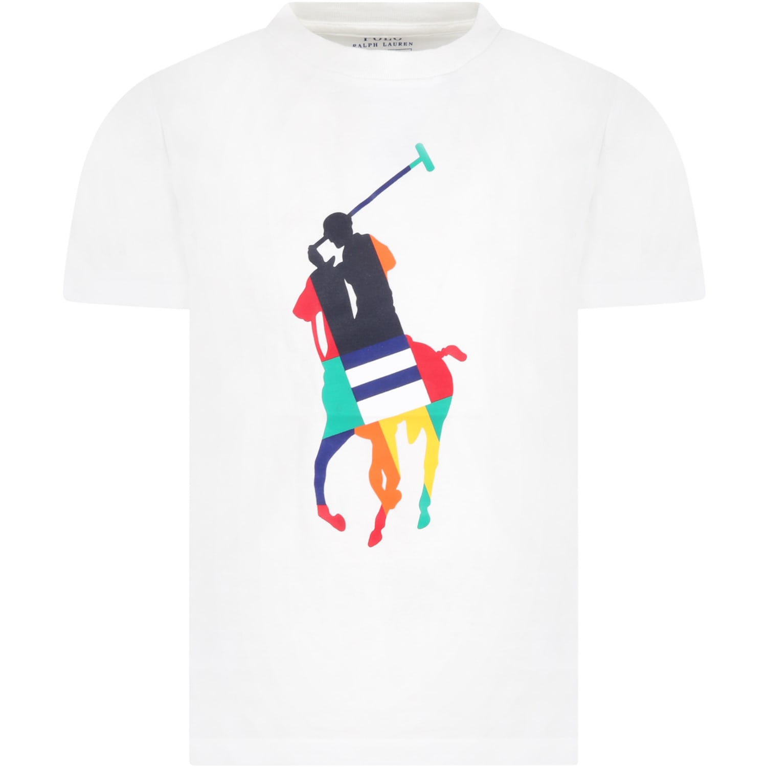 Ralph Lauren White T-shirt For Kids Witth Pony Logo