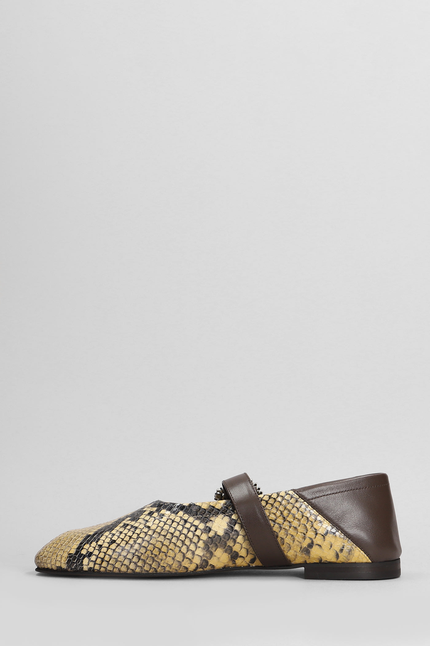 Shop Wales Bonner Ballerina Buckle Ballet Flats In Python Print Leather