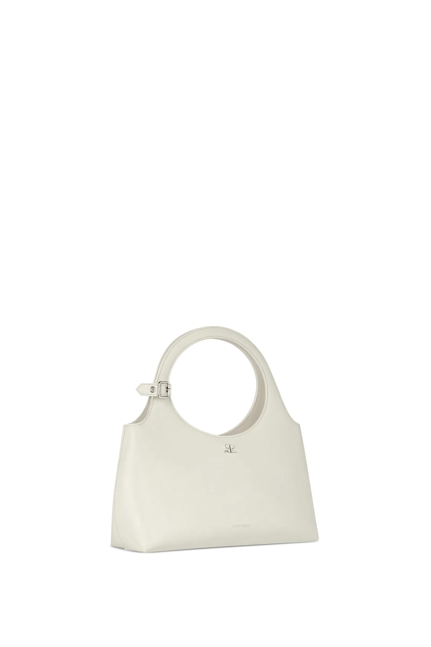 Courrèges Optic White Leather Bag In Cream