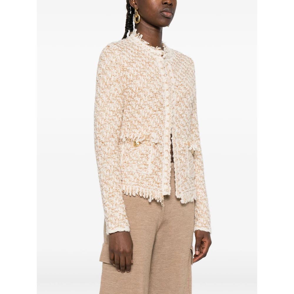 Fabiana Filippi Bicolor Tweed Boucle Jacket In Neutral