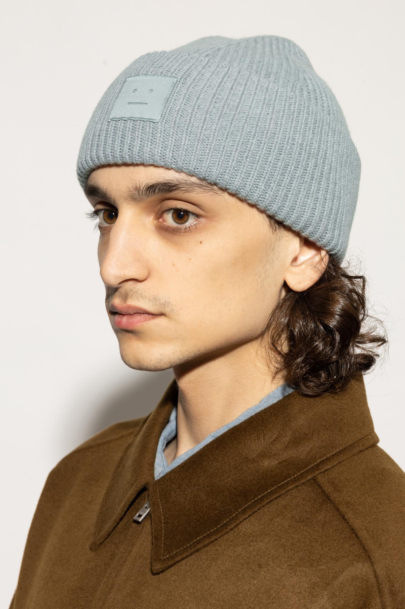 Acne Studios Wool Hat With Logo In Blue