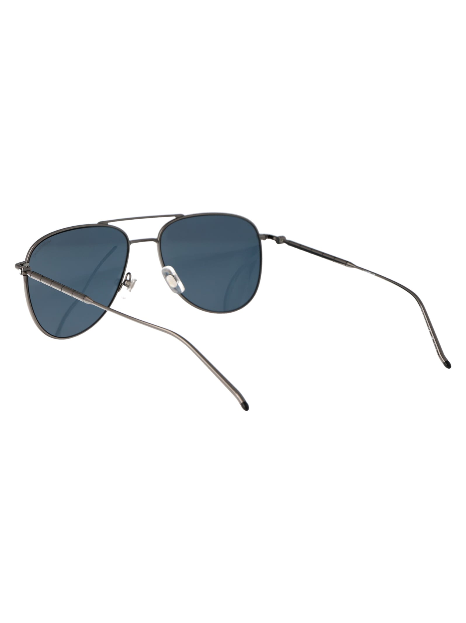 Shop Montblanc Mb0311s Sunglasses In 003 Ruthenium Ruthenium Blue