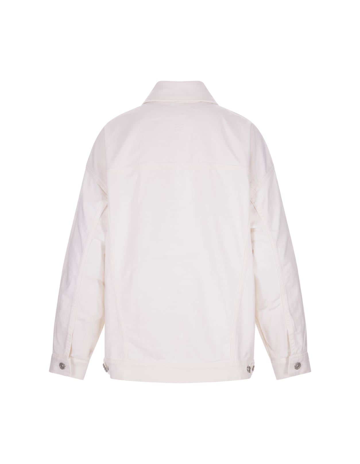 Shop Givenchy Stone Grey Denim Oversize Jacket In White