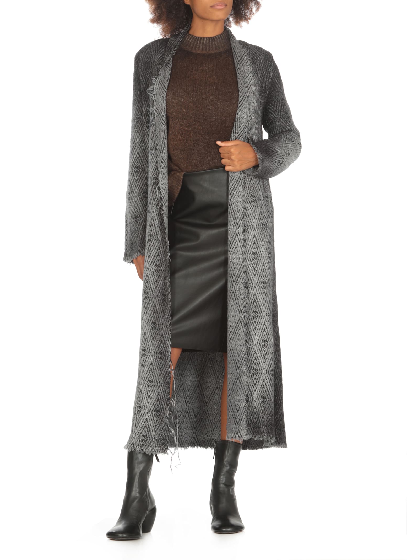 Shop Avant Toi Wool And Silk Dusting In Grey