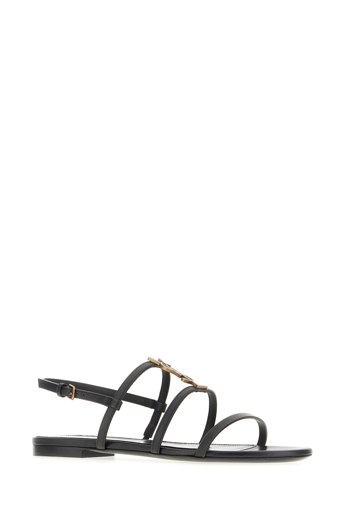 Shop Saint Laurent Black Leather New Cassandra Sandals In Nero