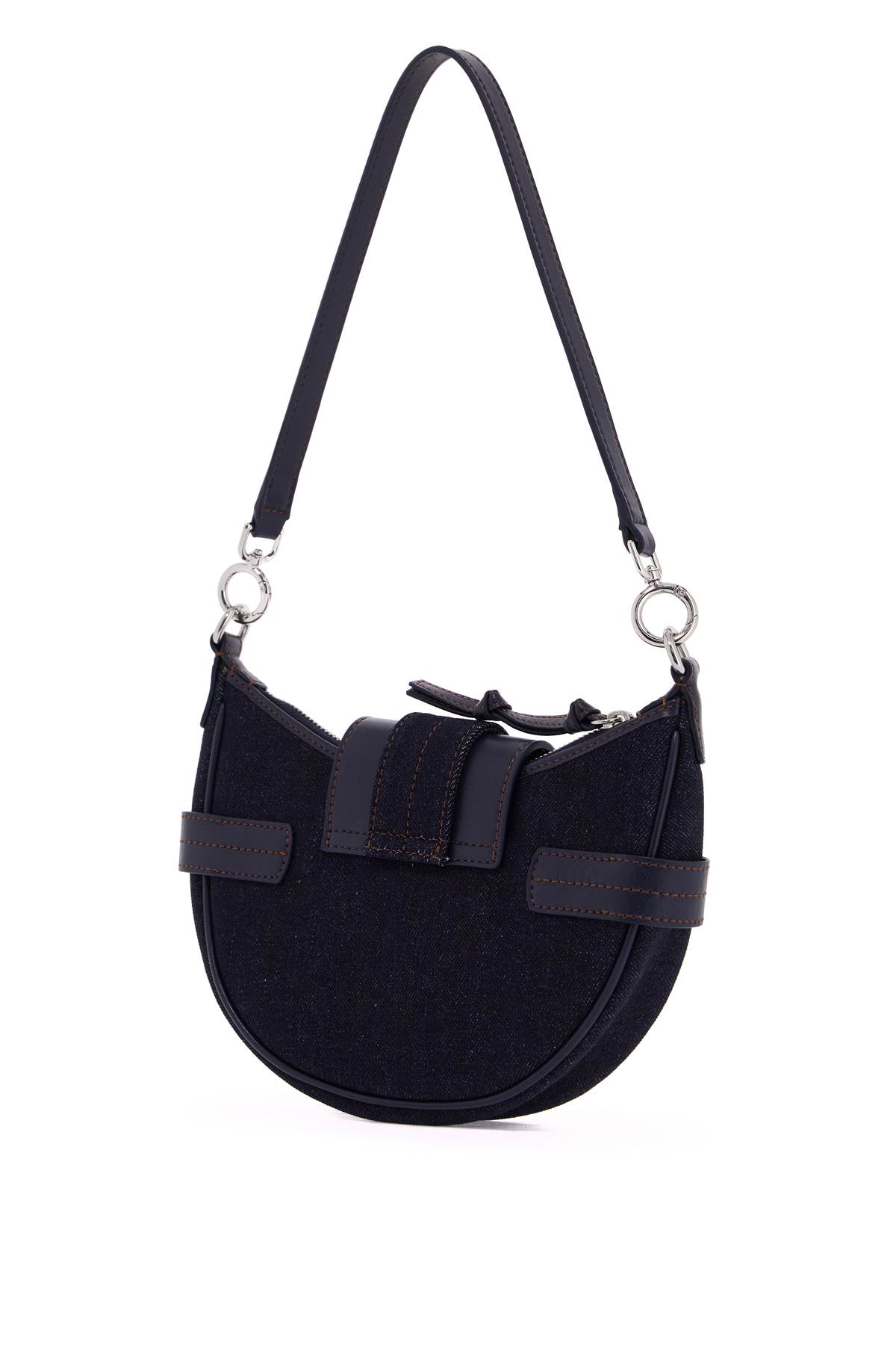 Ganni Denim Small Bucky Crossbody Bag In Dark Navy (blue)