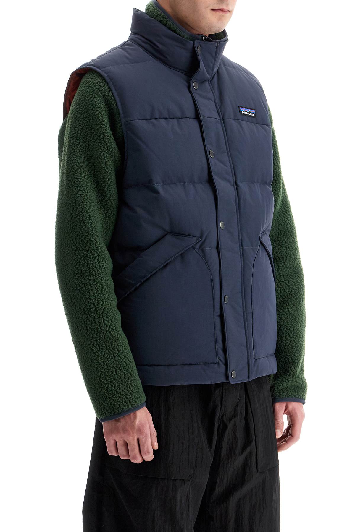 Shop Patagonia Padded Downstream Vest In Smolder Blue (blue)