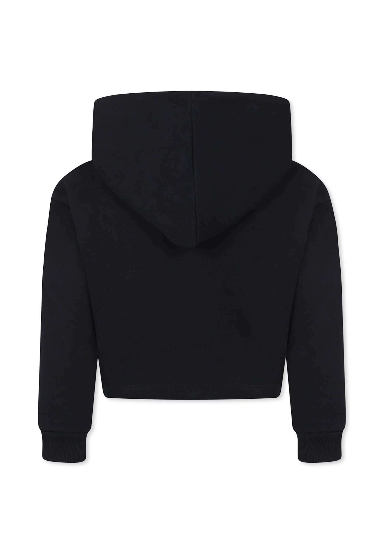 Marc Jacobs Black Crop Sweatshirt For Girl With Logo In Black