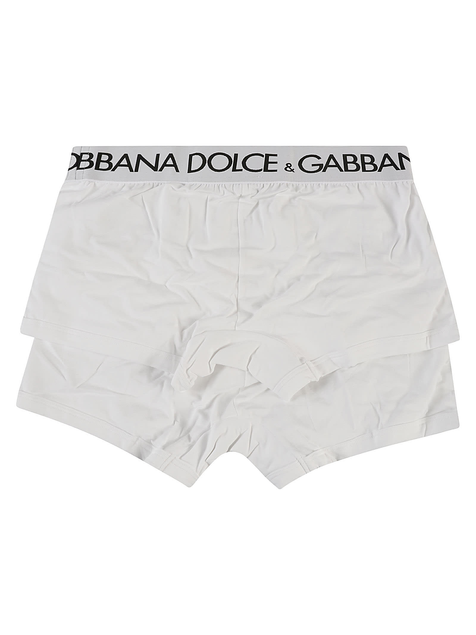 Shop Dolce & Gabbana Bi-pack Underwear Boxer Shorts In Optic White