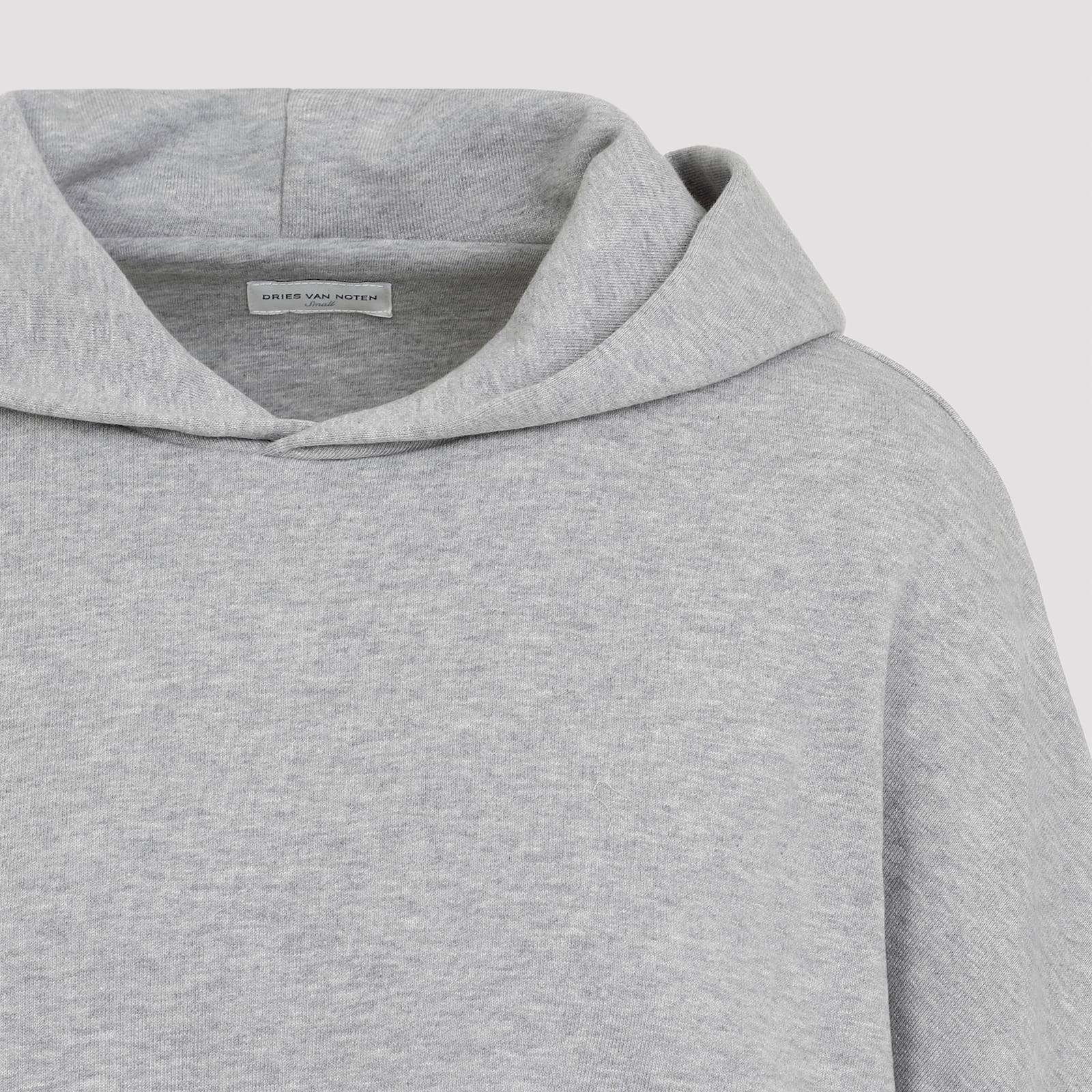 Shop Dries Van Noten Hannett Hoodie In Grey Melange